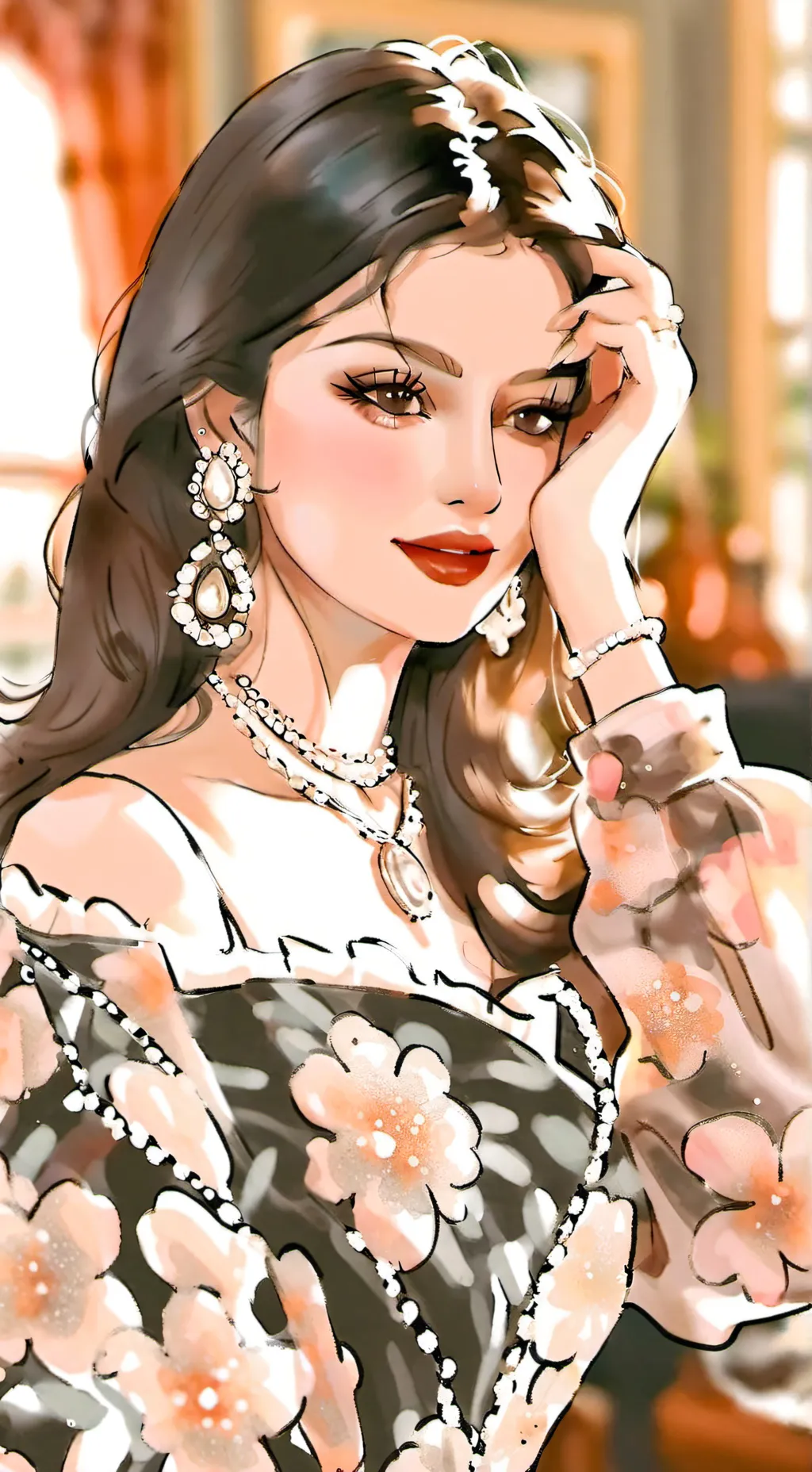 ai character: Selena Gomez background