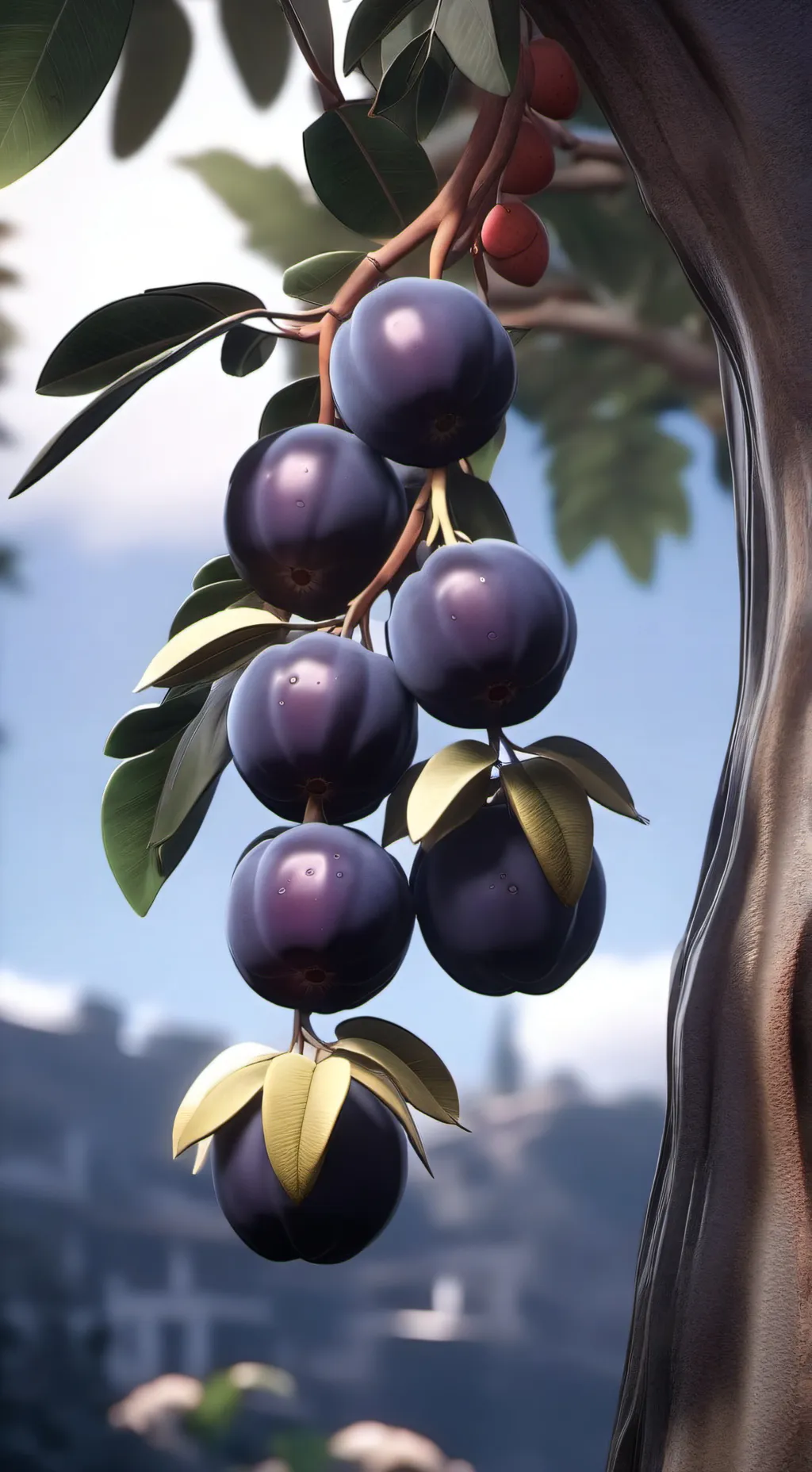 ai character: Una fruta.  background