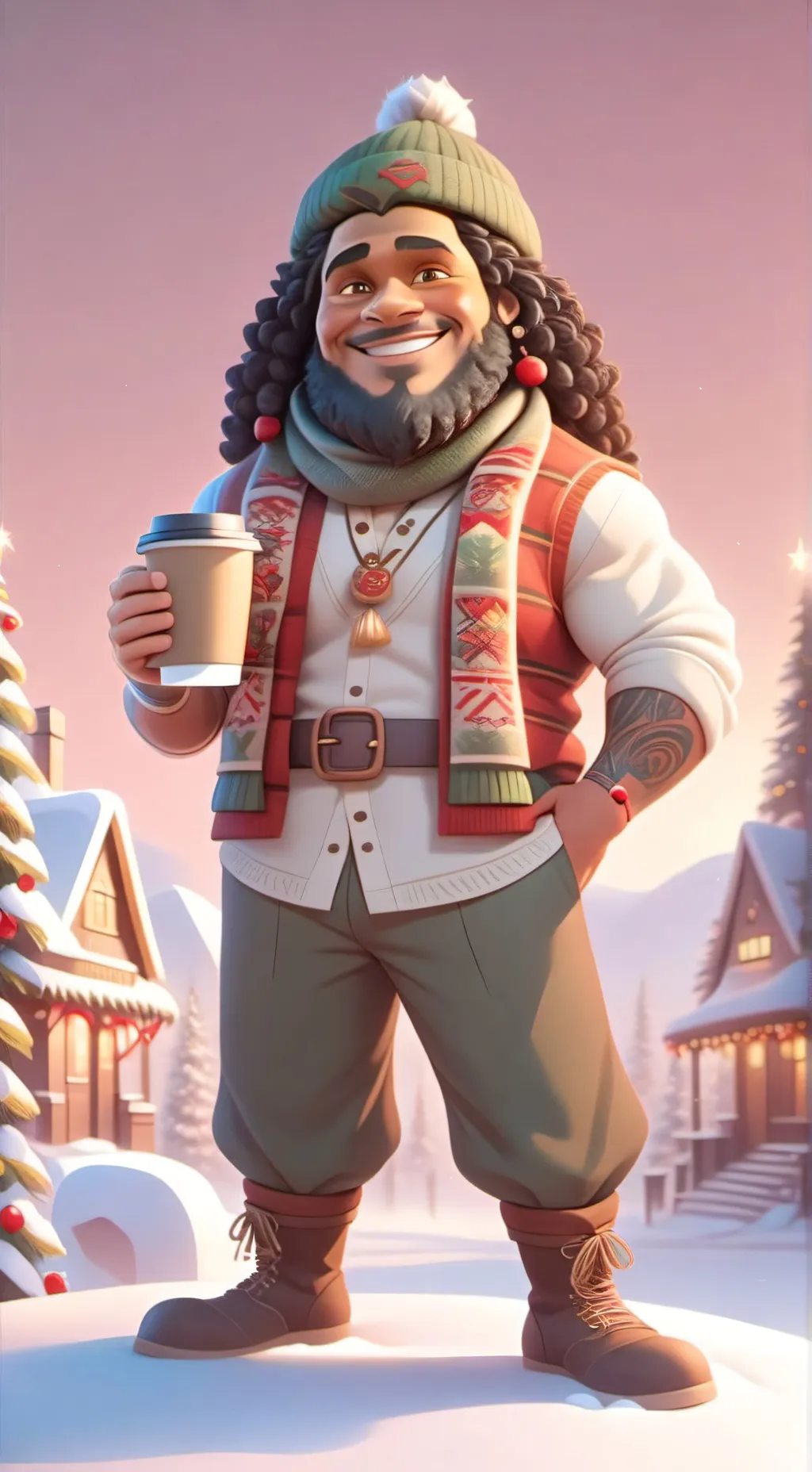 ai character: Holiday Maui background