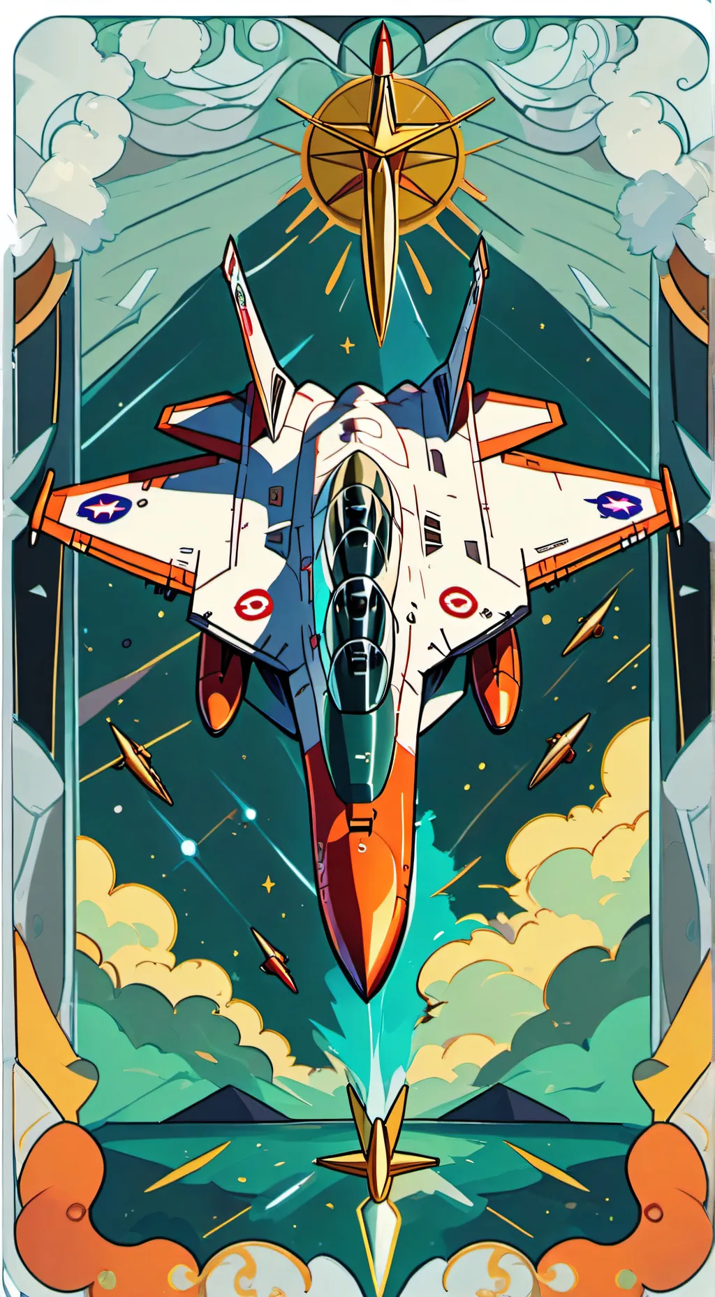 ai character: F-22 raptor ￼ background
