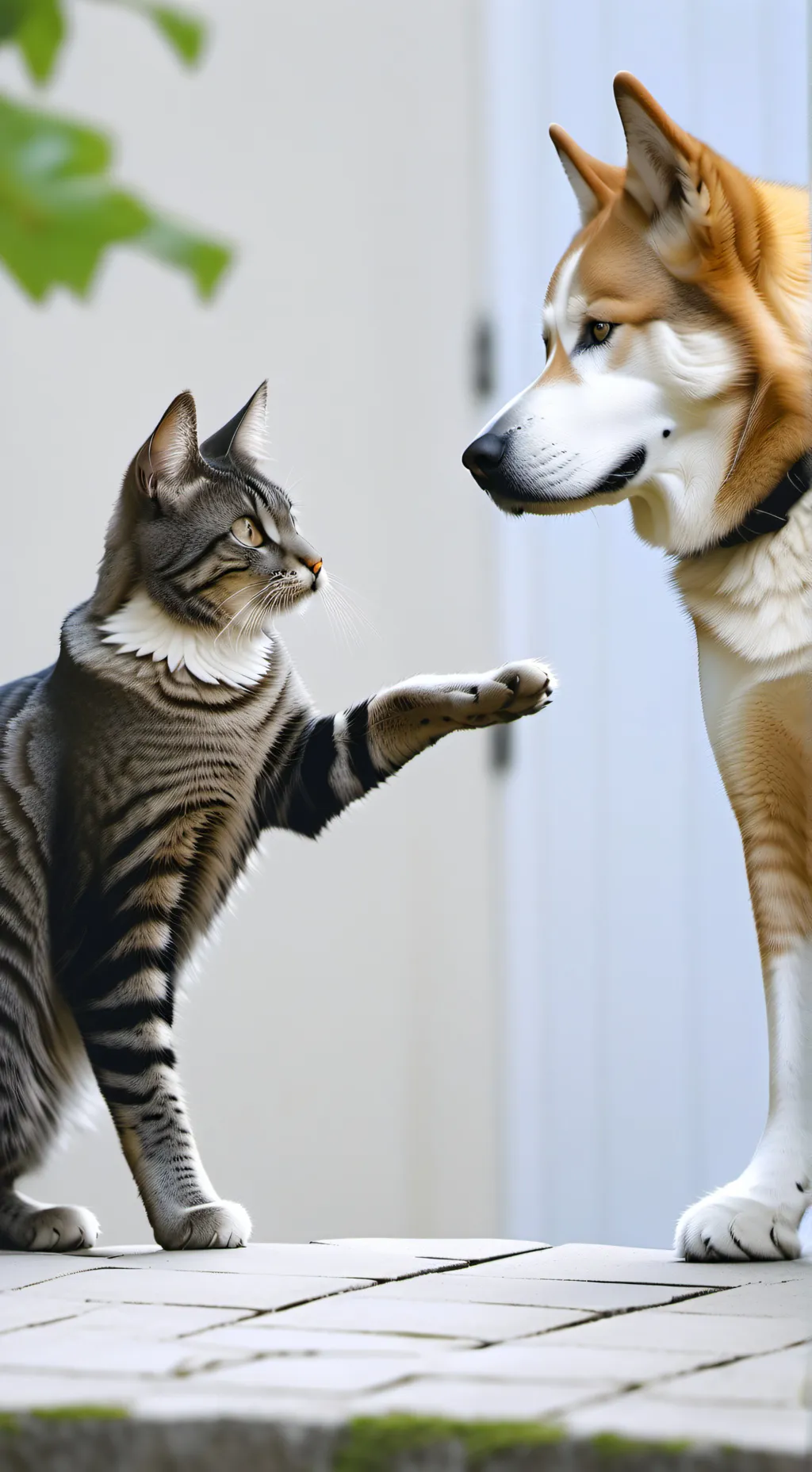 ai character: Dog and cat  background