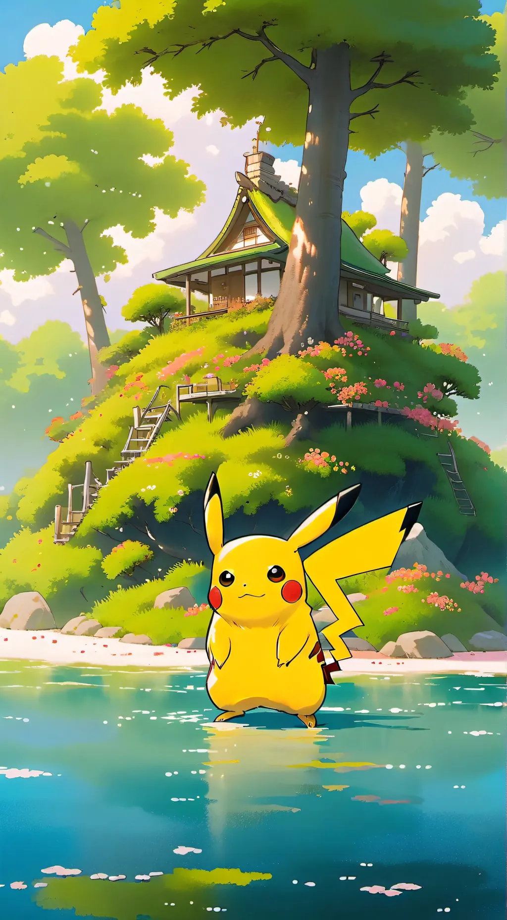 ai character: Pikachus island background