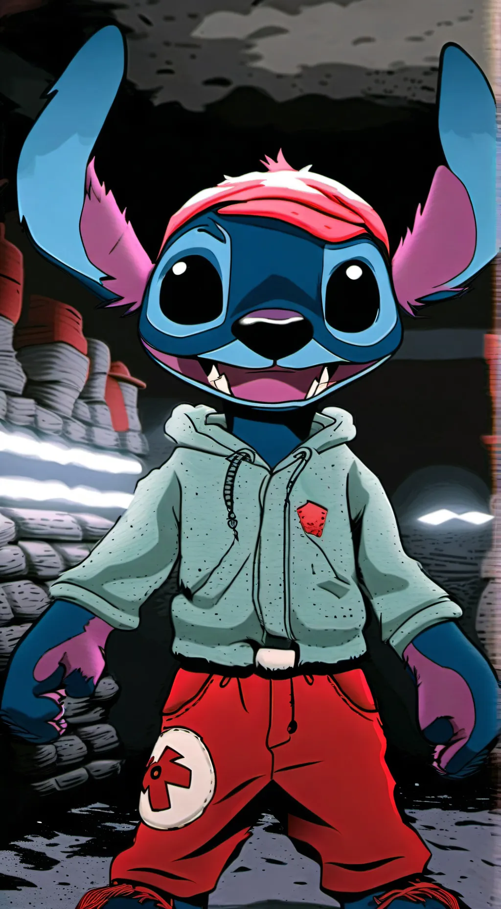 ai character: Stitch background