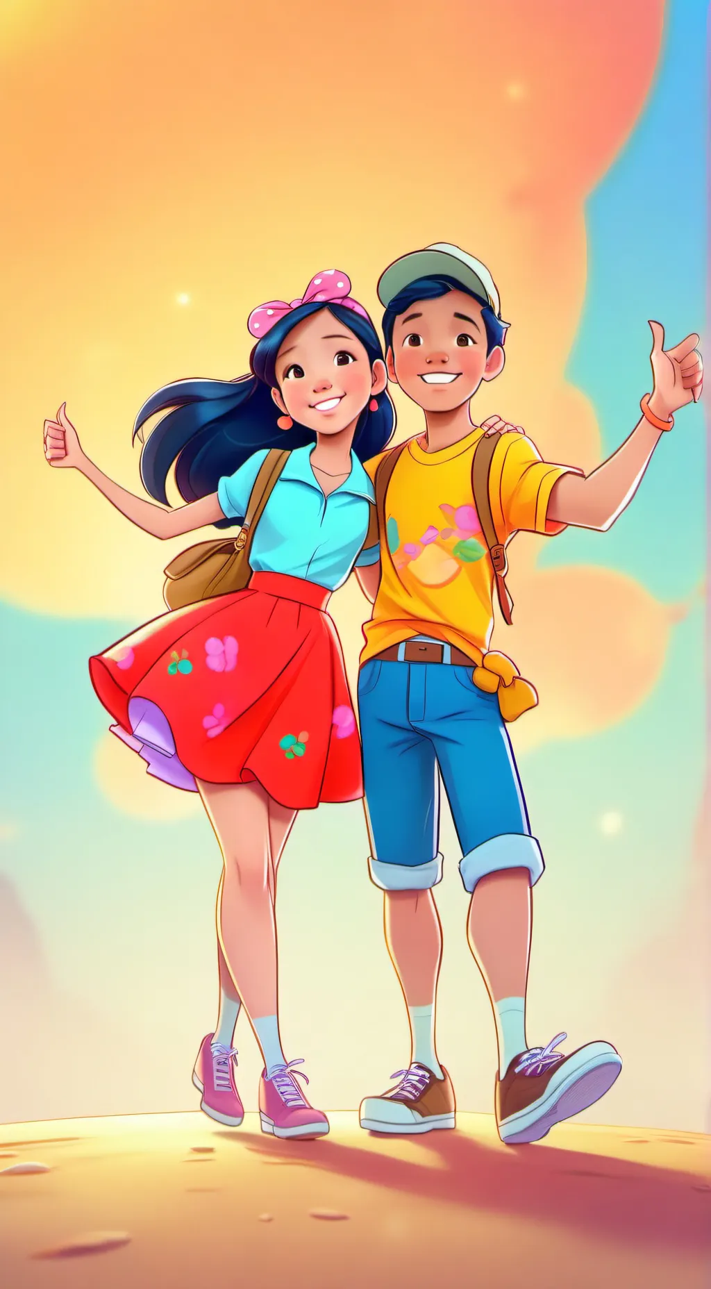 ai character: two kids background