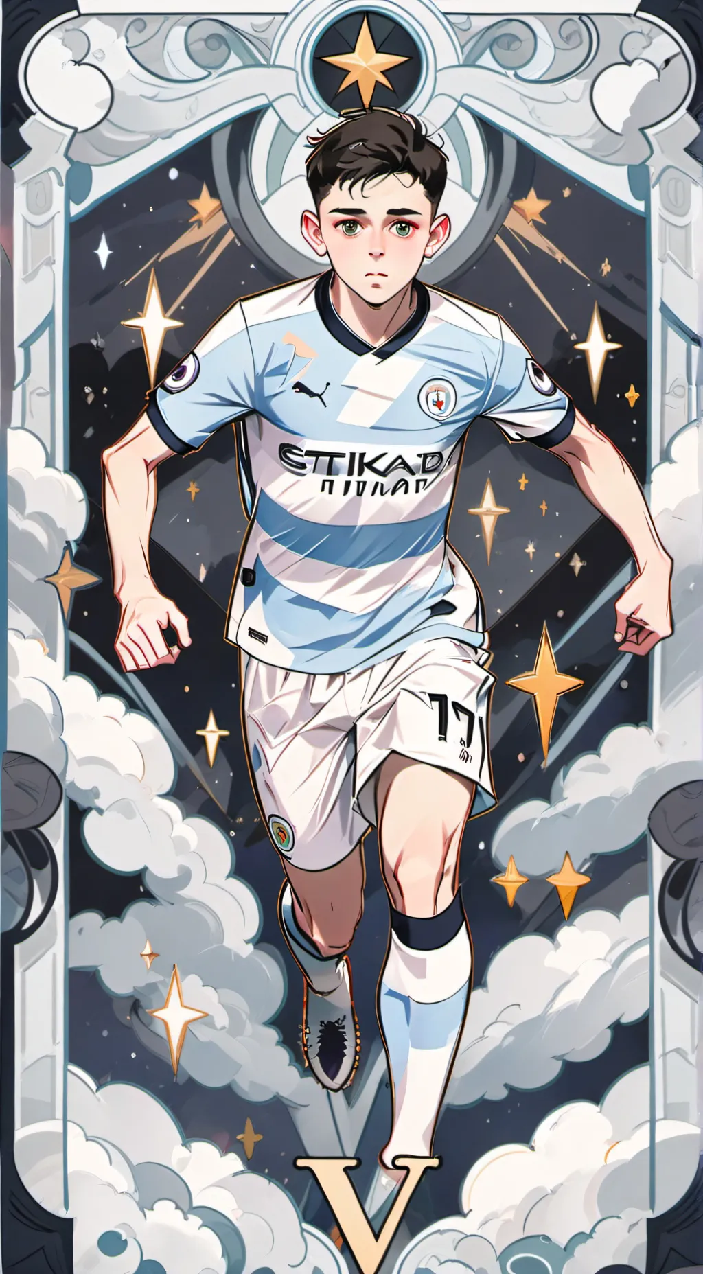 ai character: Young Phil Foden background