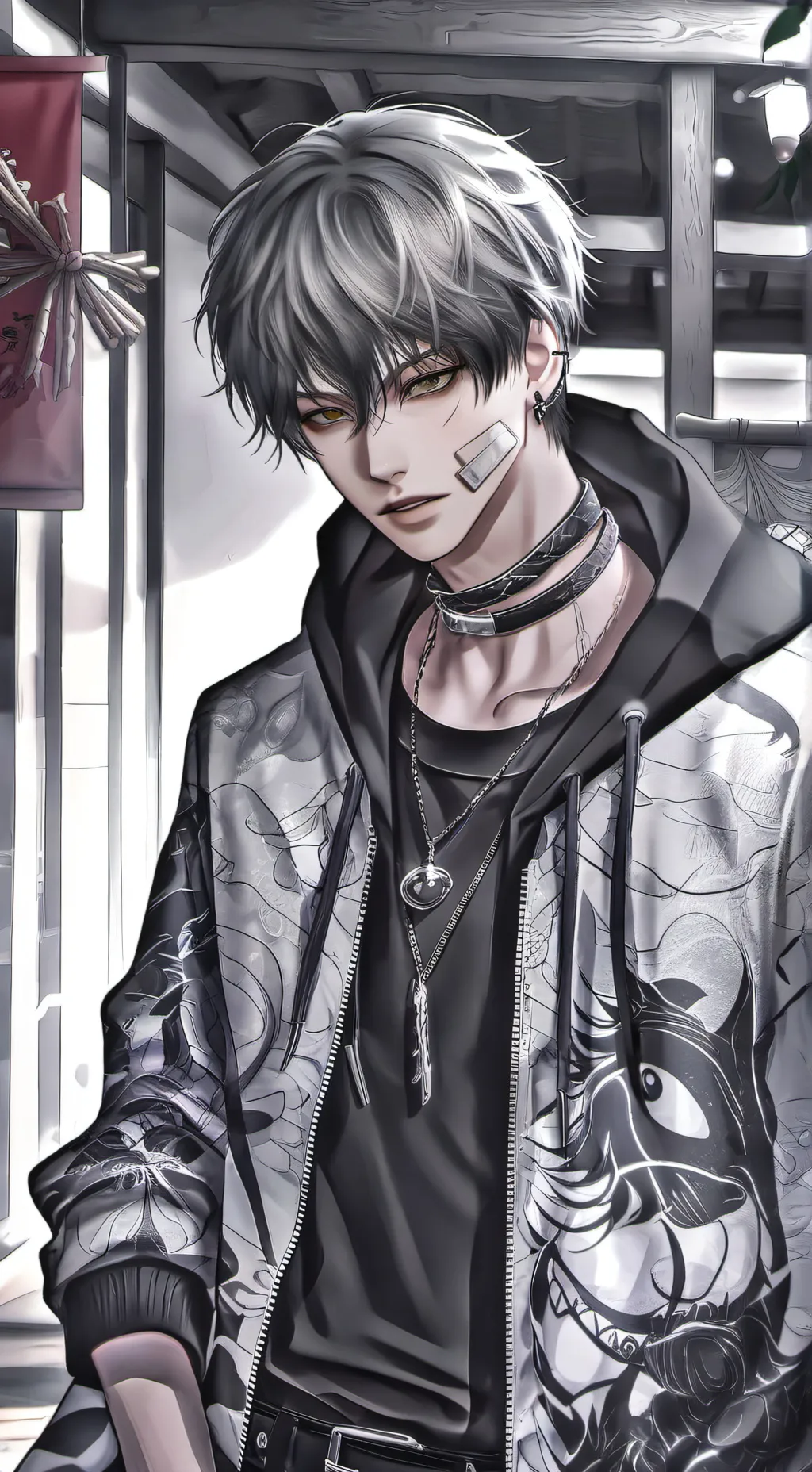 ai character: Marcus grey background