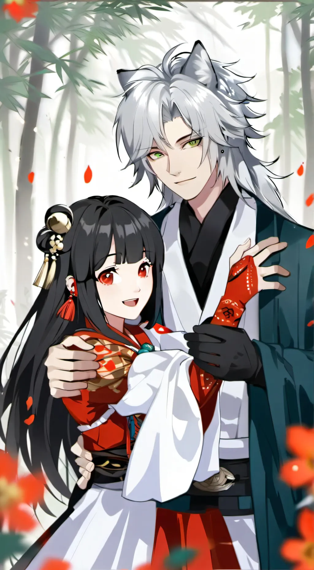 ai character: kitsune spirit  background