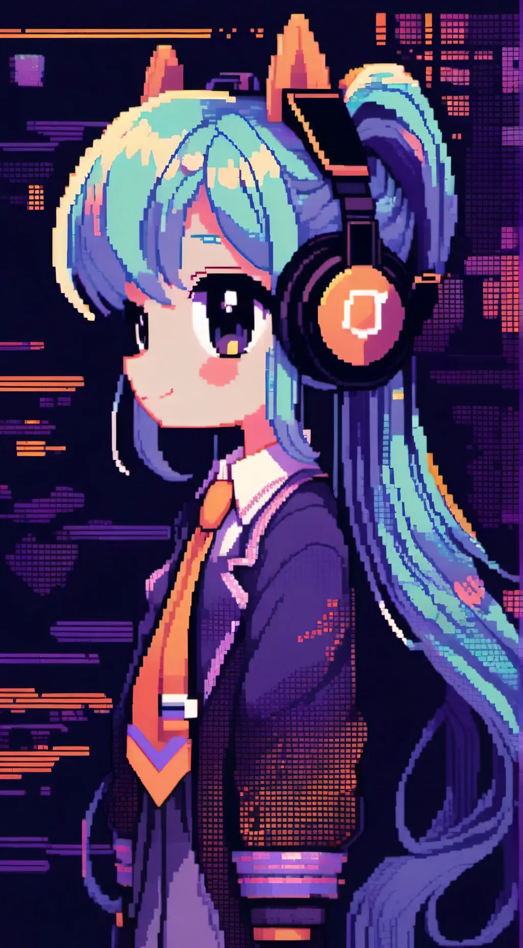 ai character: Miku MLP background