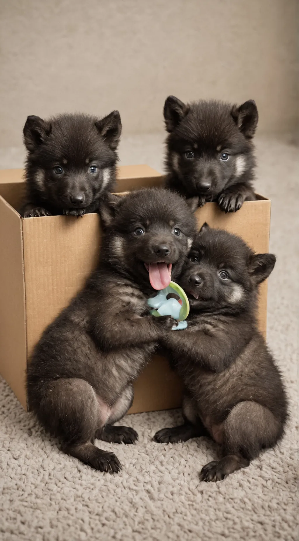ai character: 4 wolf cubs background