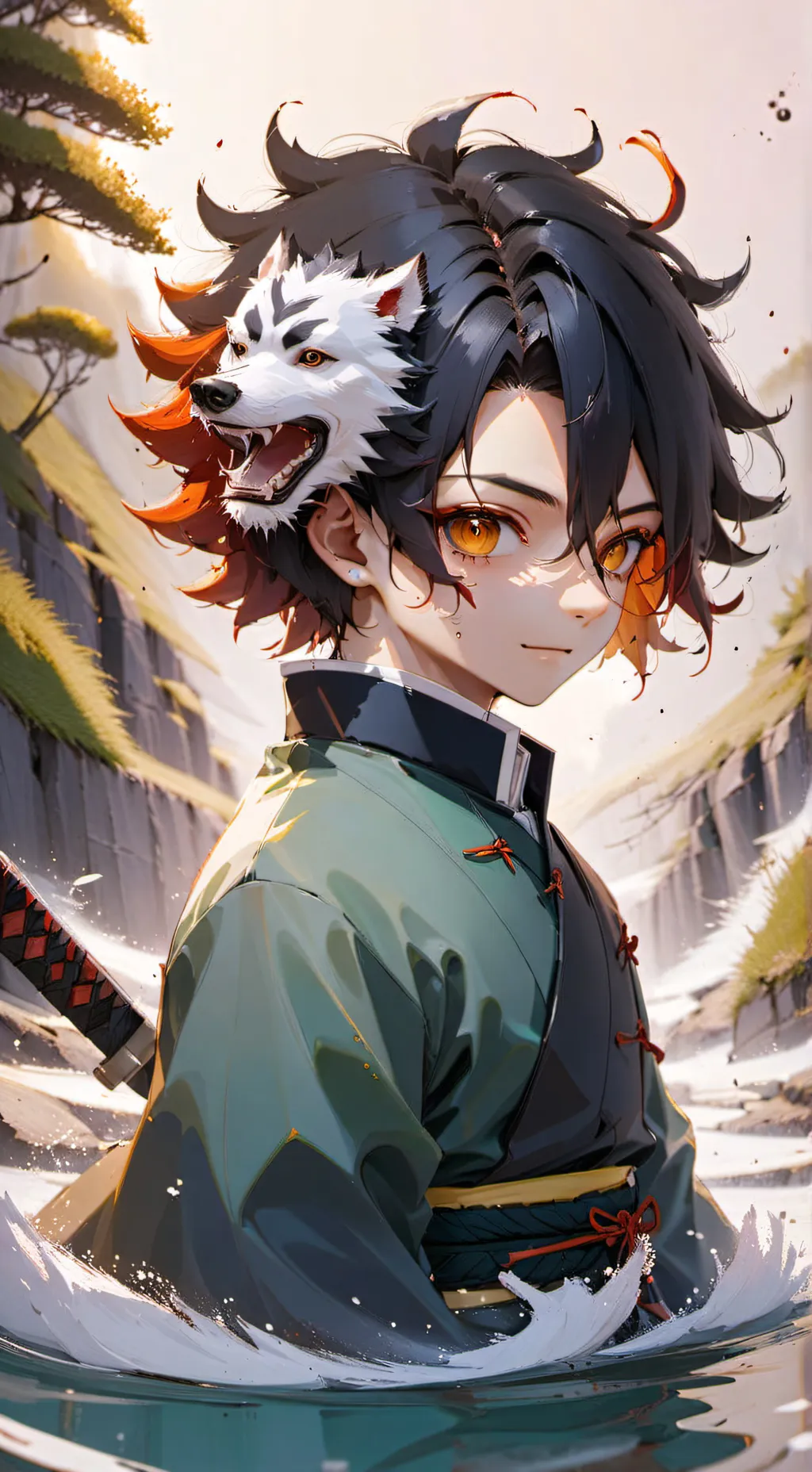 ai character: Demon slayer :) background