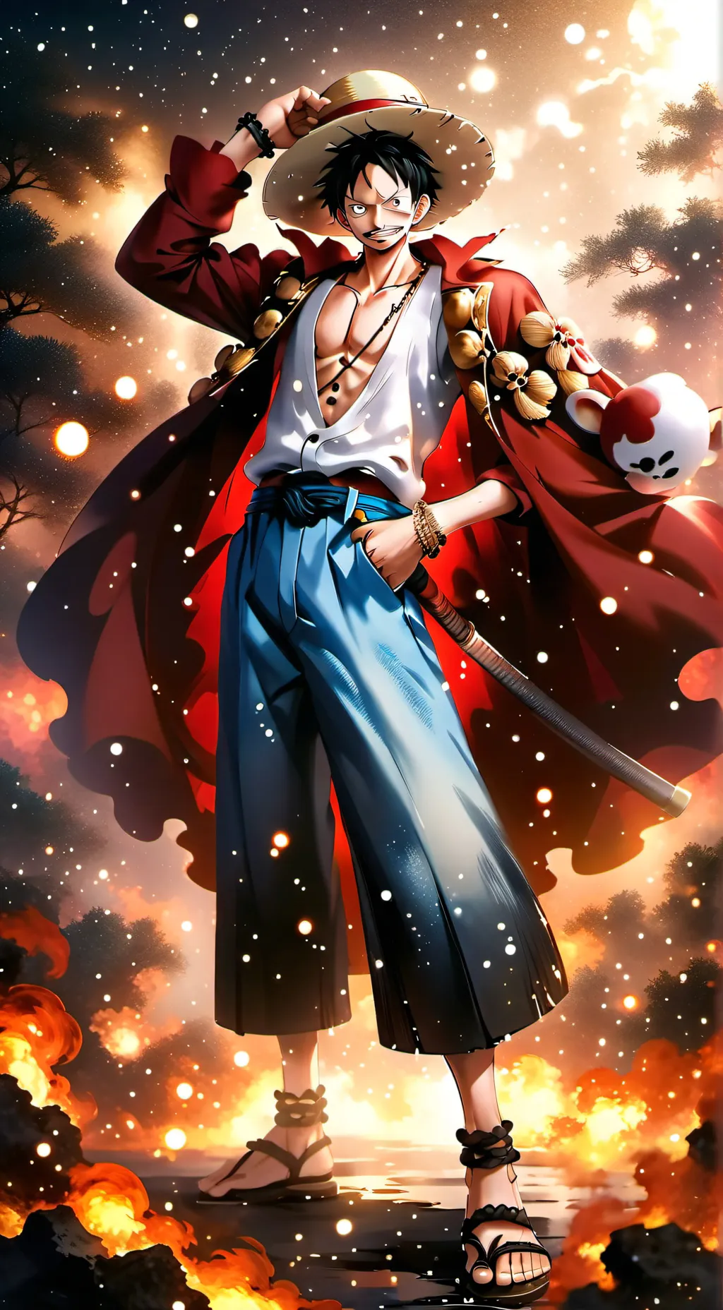 ai character: Monkey D Luffy background
