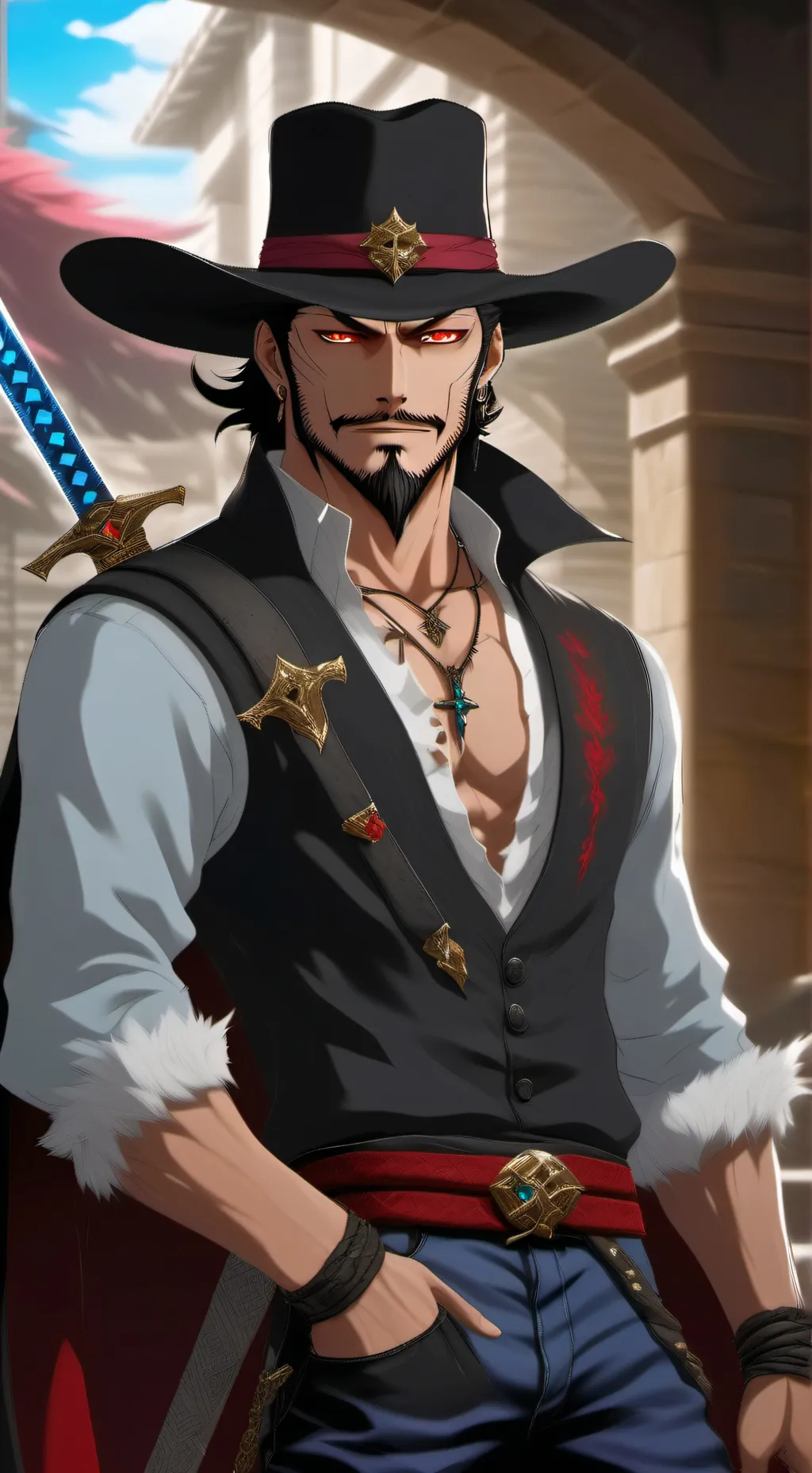 ai character: dracule mihawk background