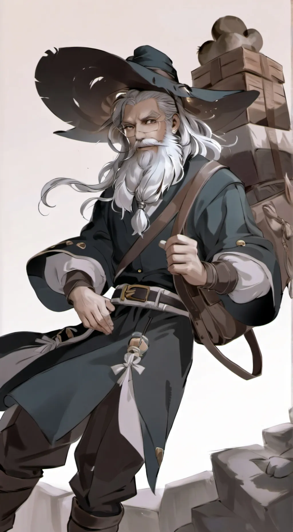 ai character: traveling merchant background