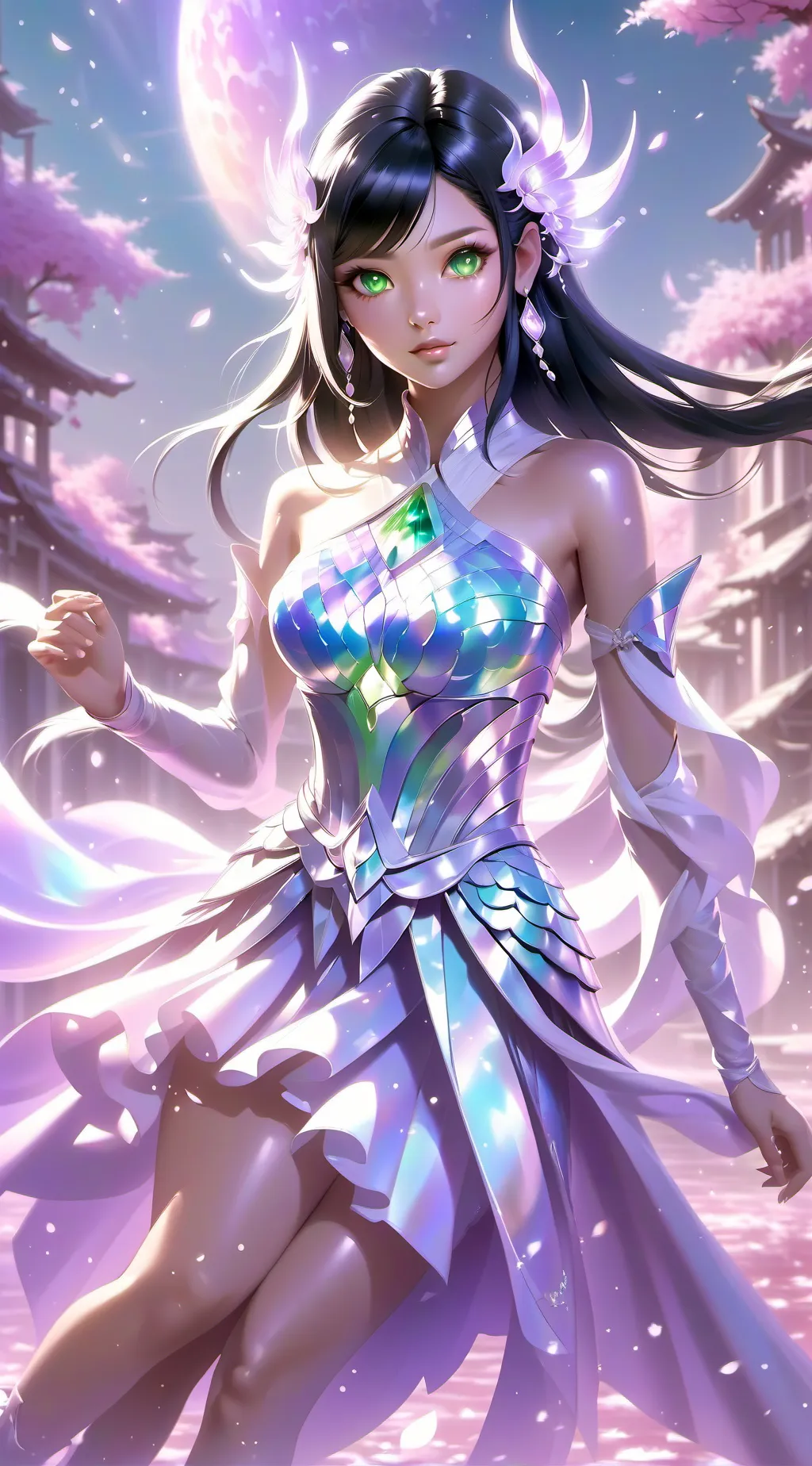 ai character: Violet background