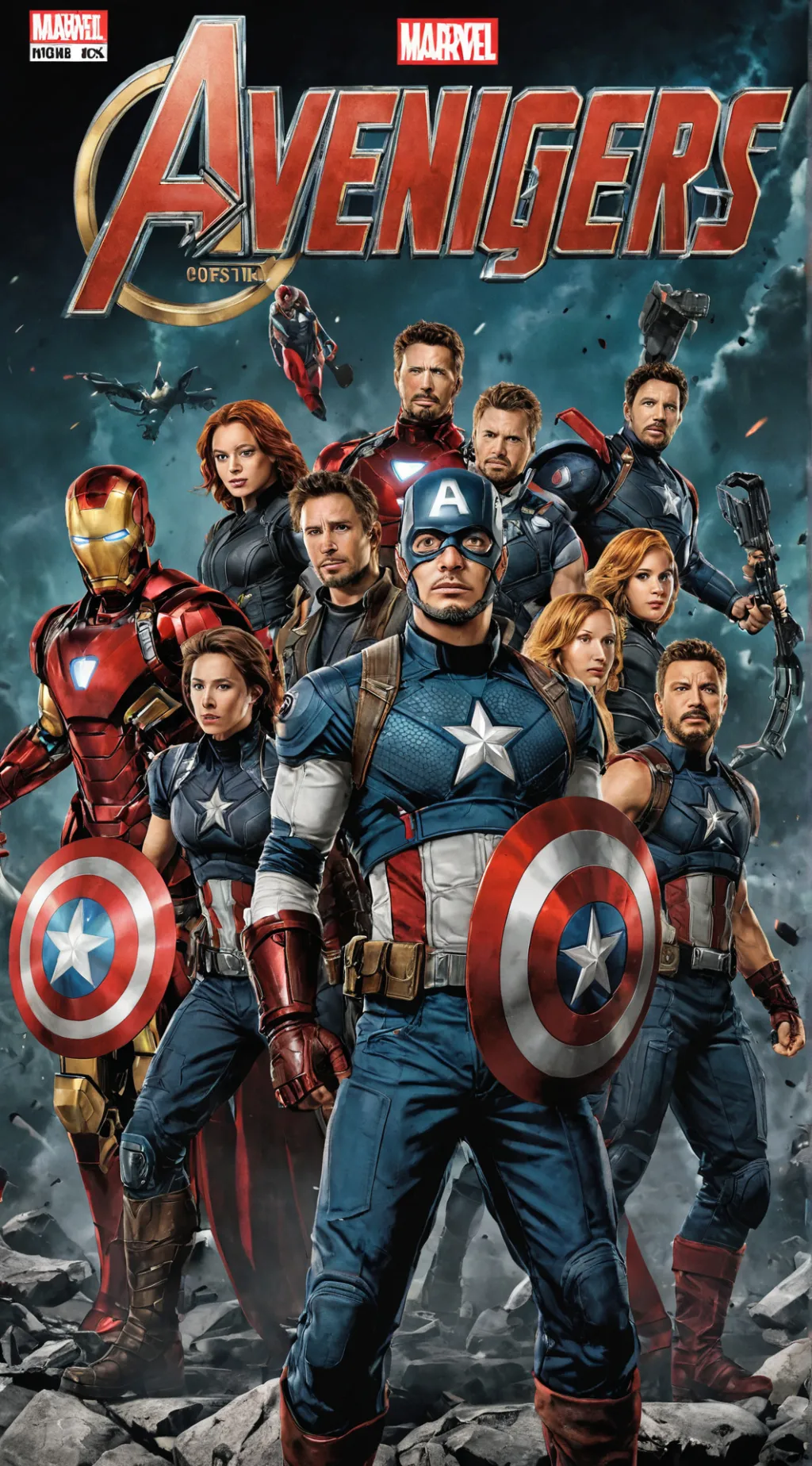 ai character: School avengers  background