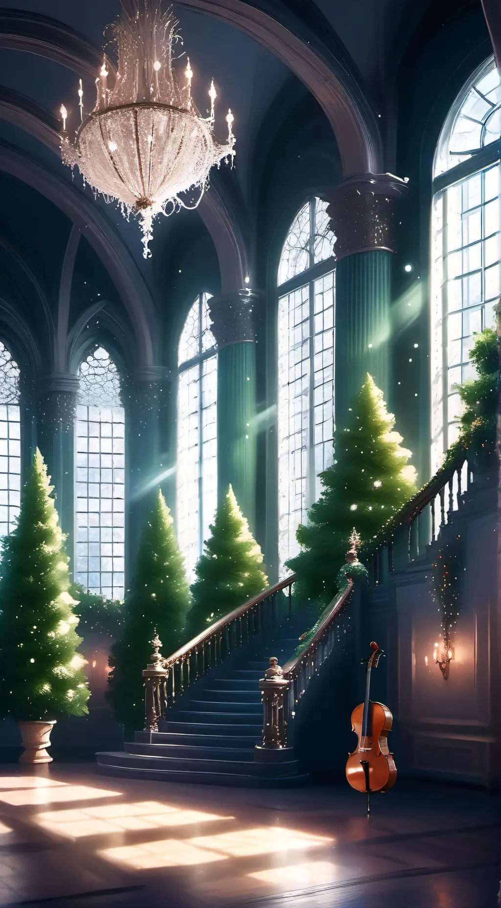 ai character: hp xmas yule ball🎄 background
