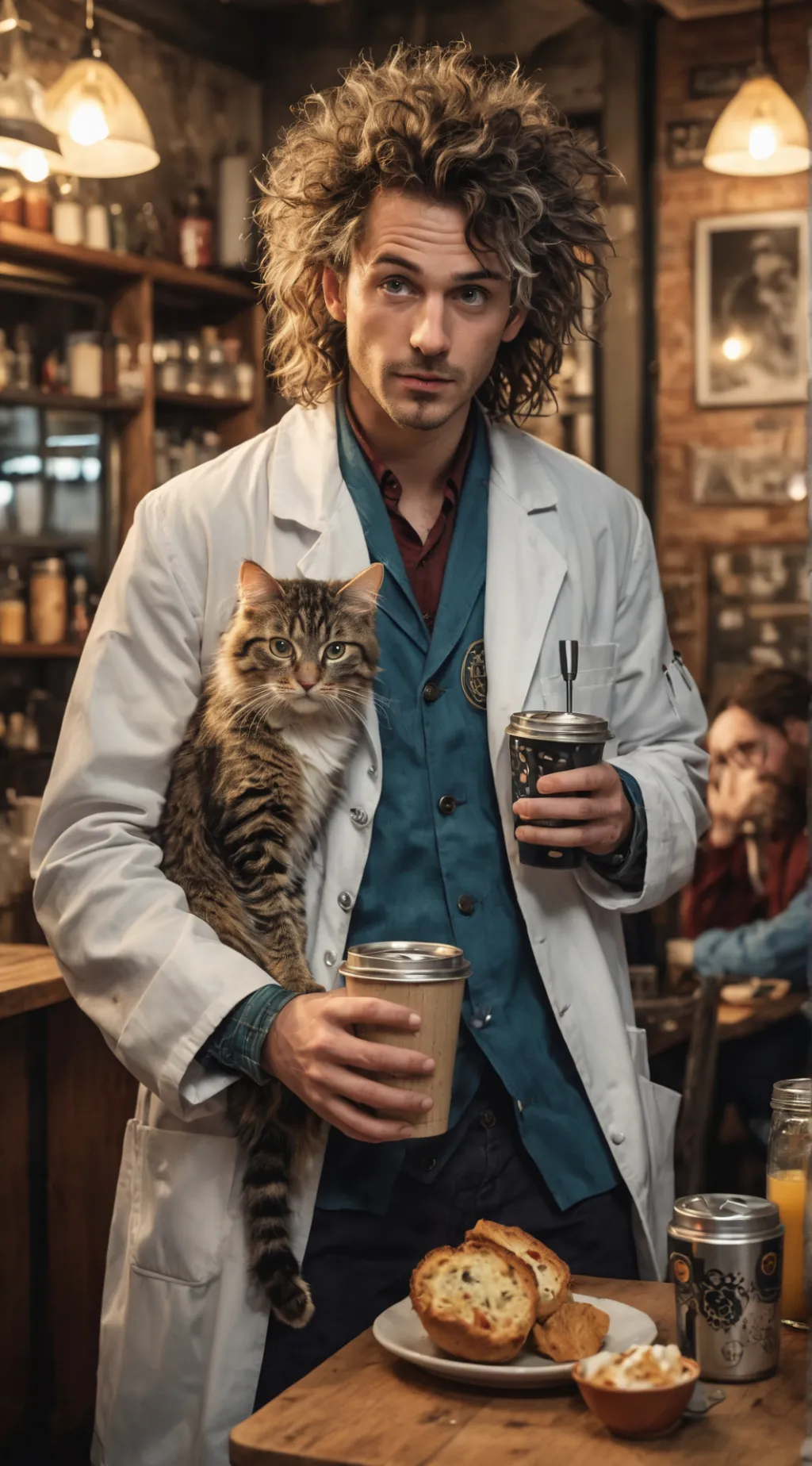 ai character: The Quantum Latte Theorist background