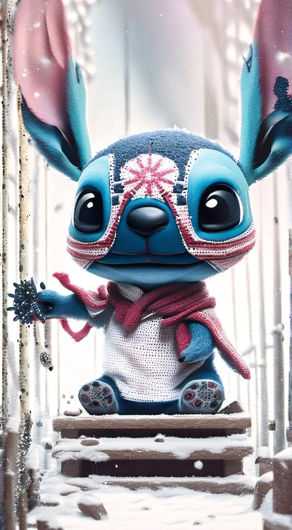 ai character: winter stitch  background