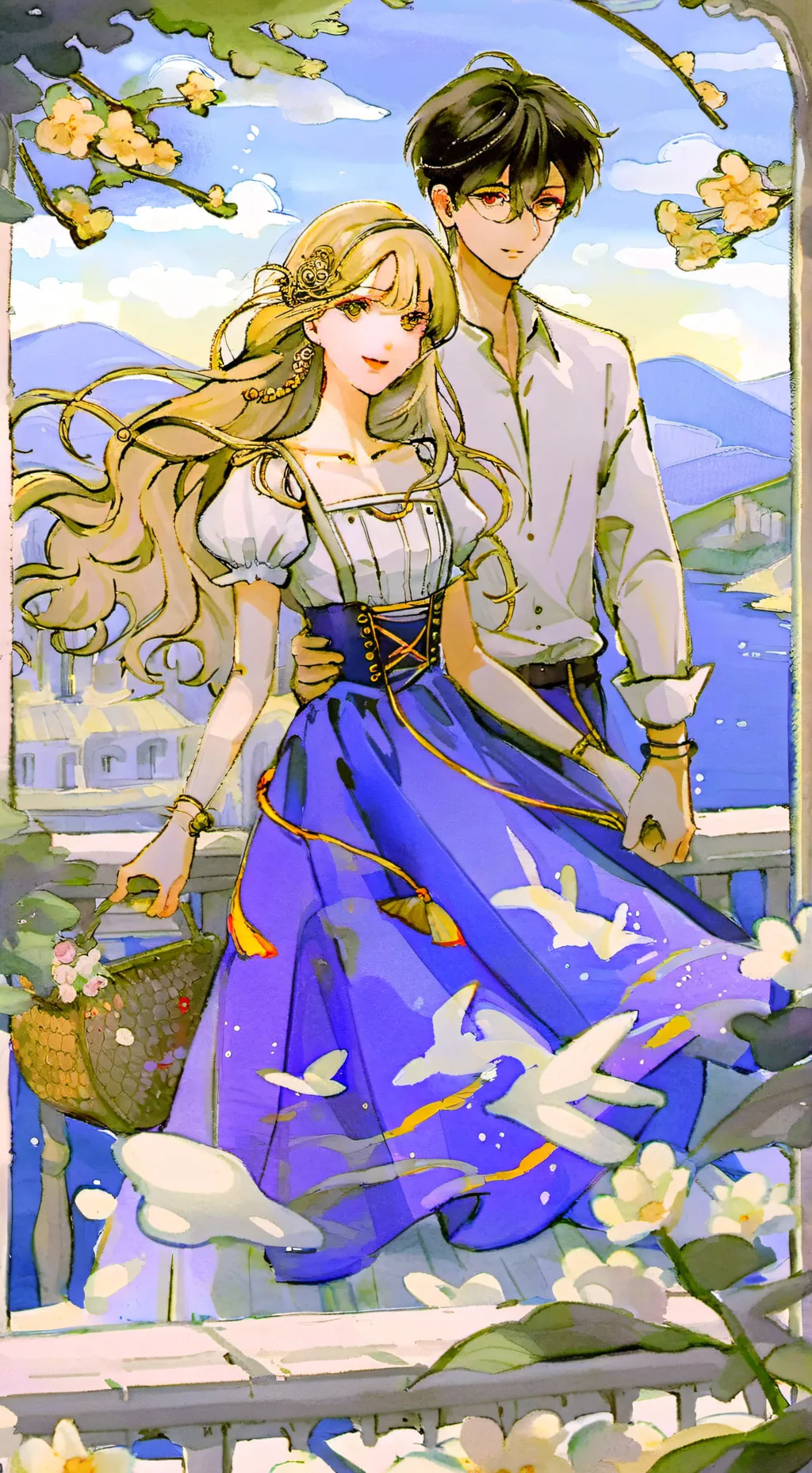 ai character: lucas and marina  background