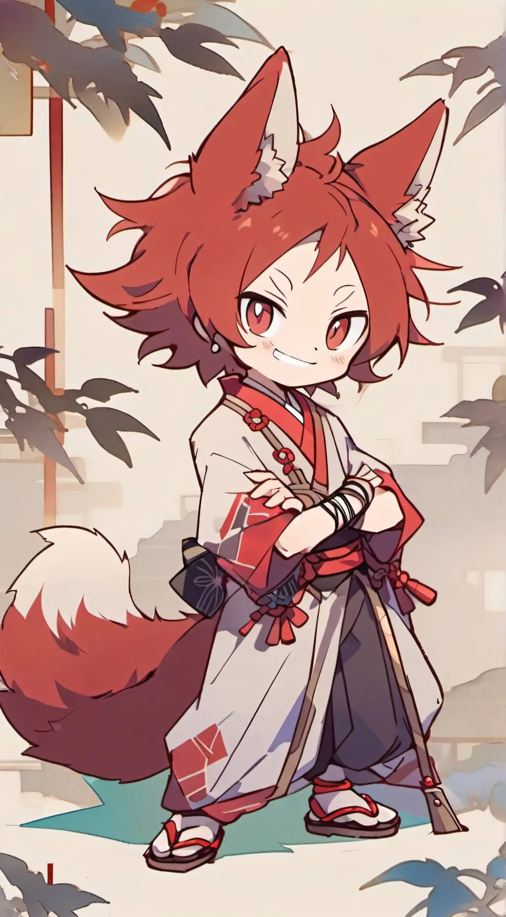 ai character: BlueRed Furry Phan background
