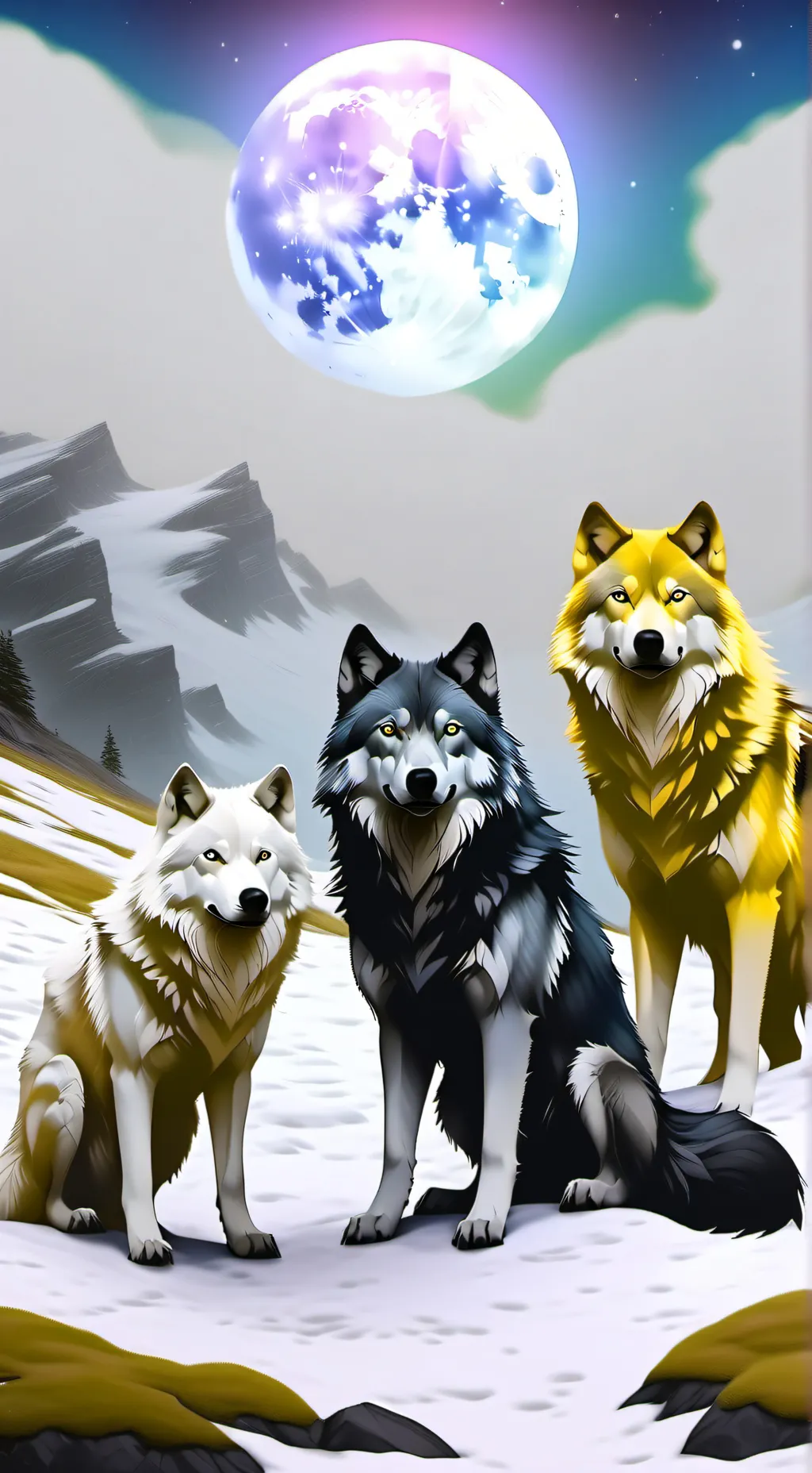 ai character: Soft-paw wolf pack background