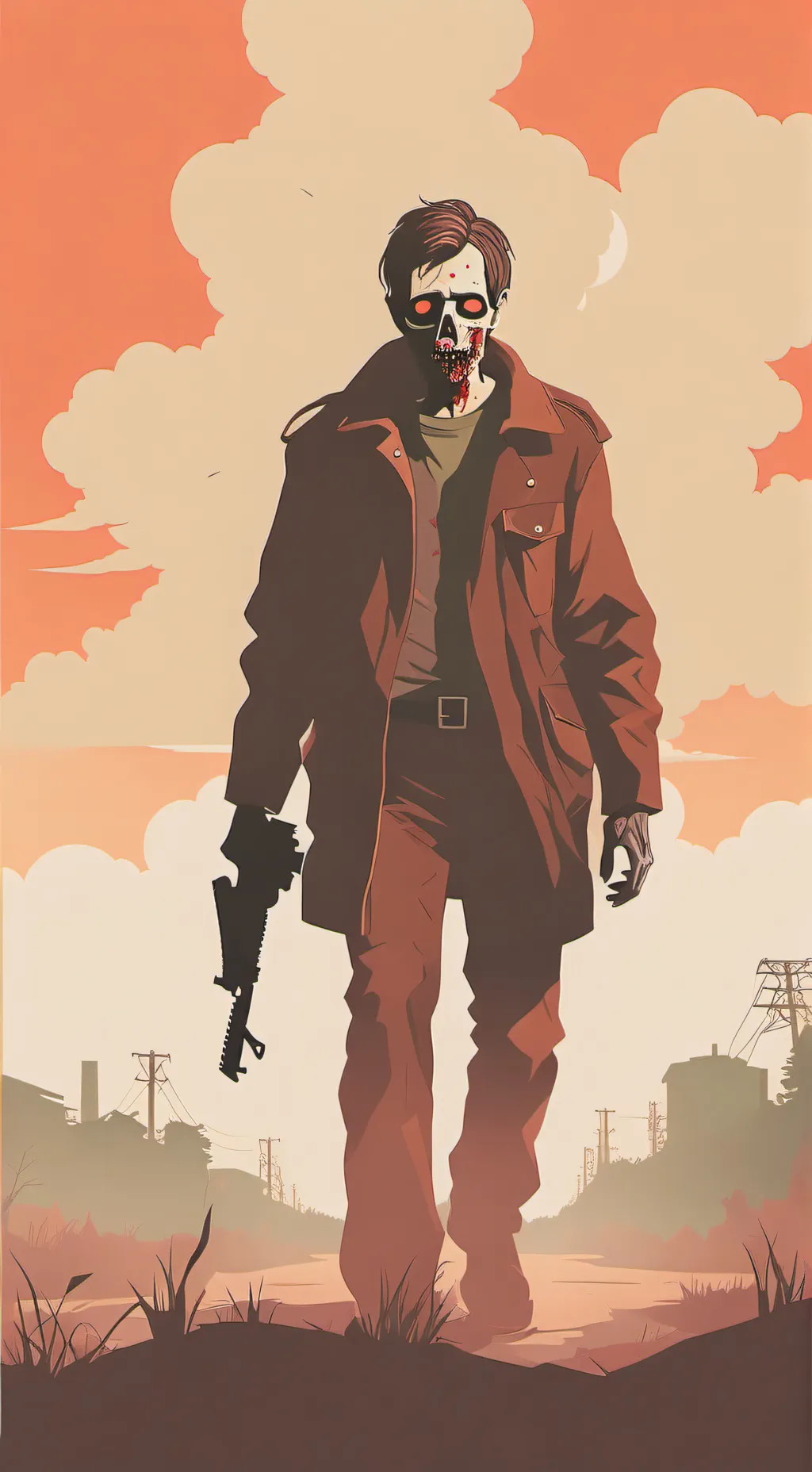 ai character: Sprunki vs zombie background
