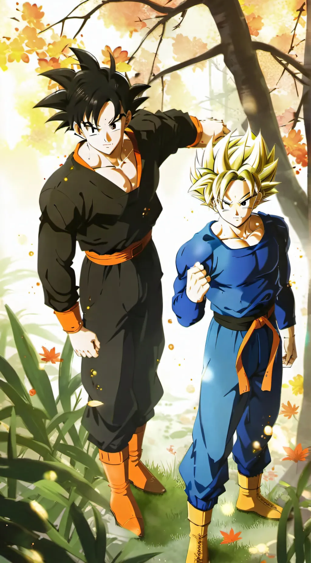 ai character: Goku and vegeta background