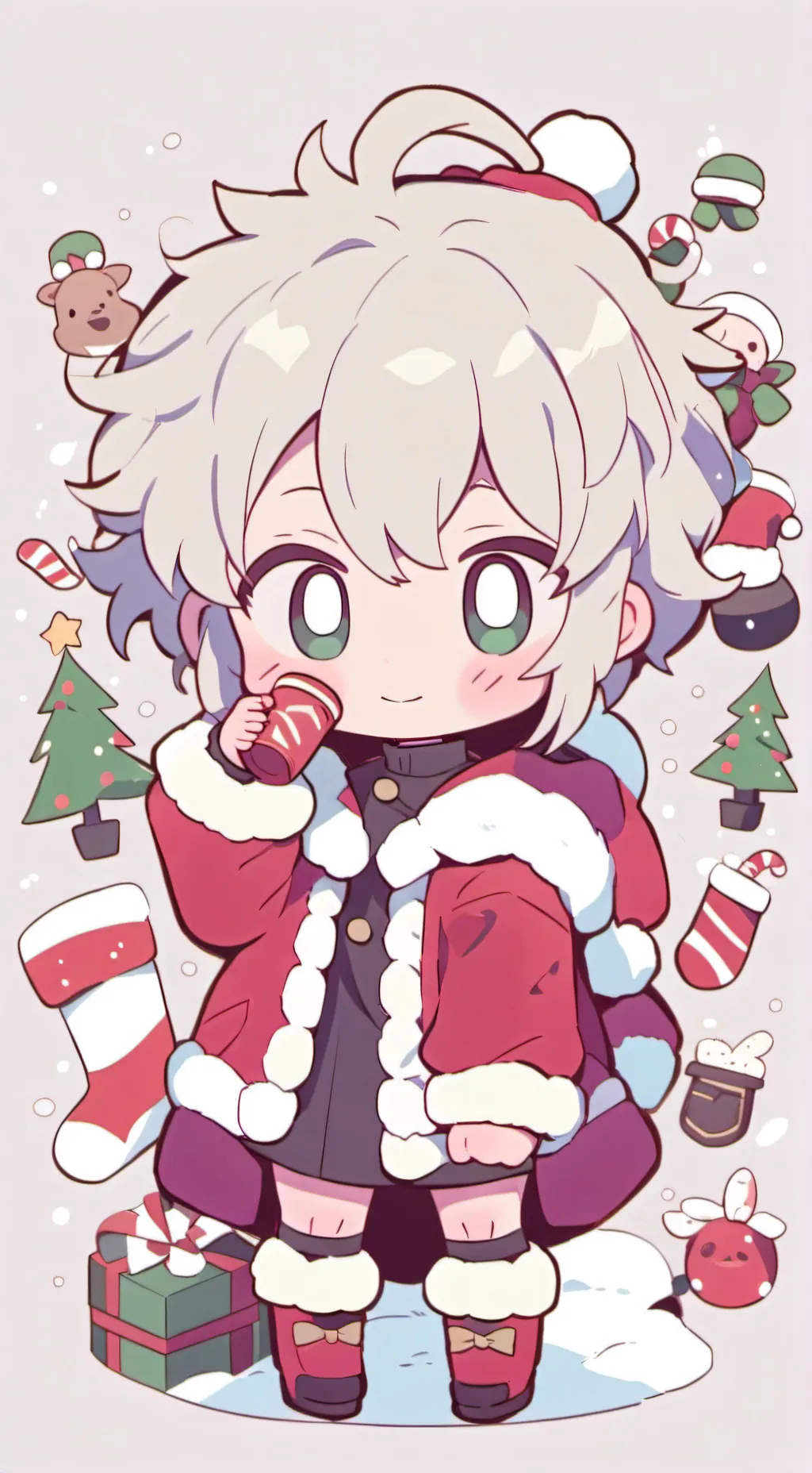 ai character: MHA Christmas  background