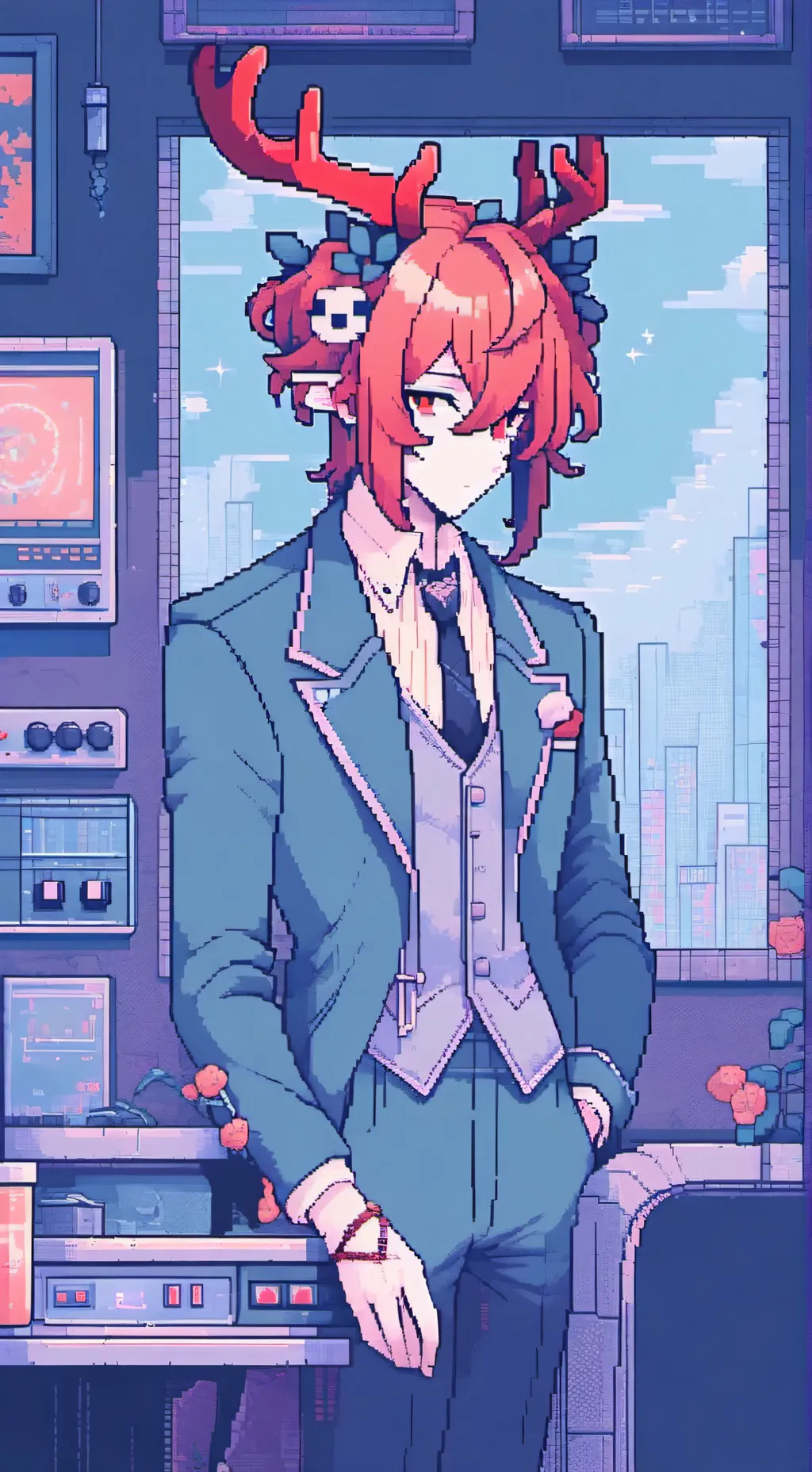 ai character: ❤️ALASTOR🦌 background