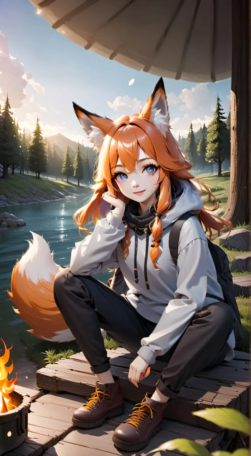 ai character: jjk half animals background