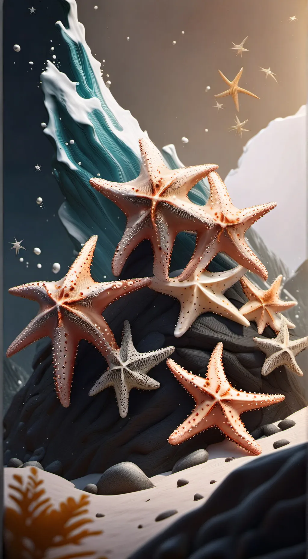 ai character: sus Starfish background