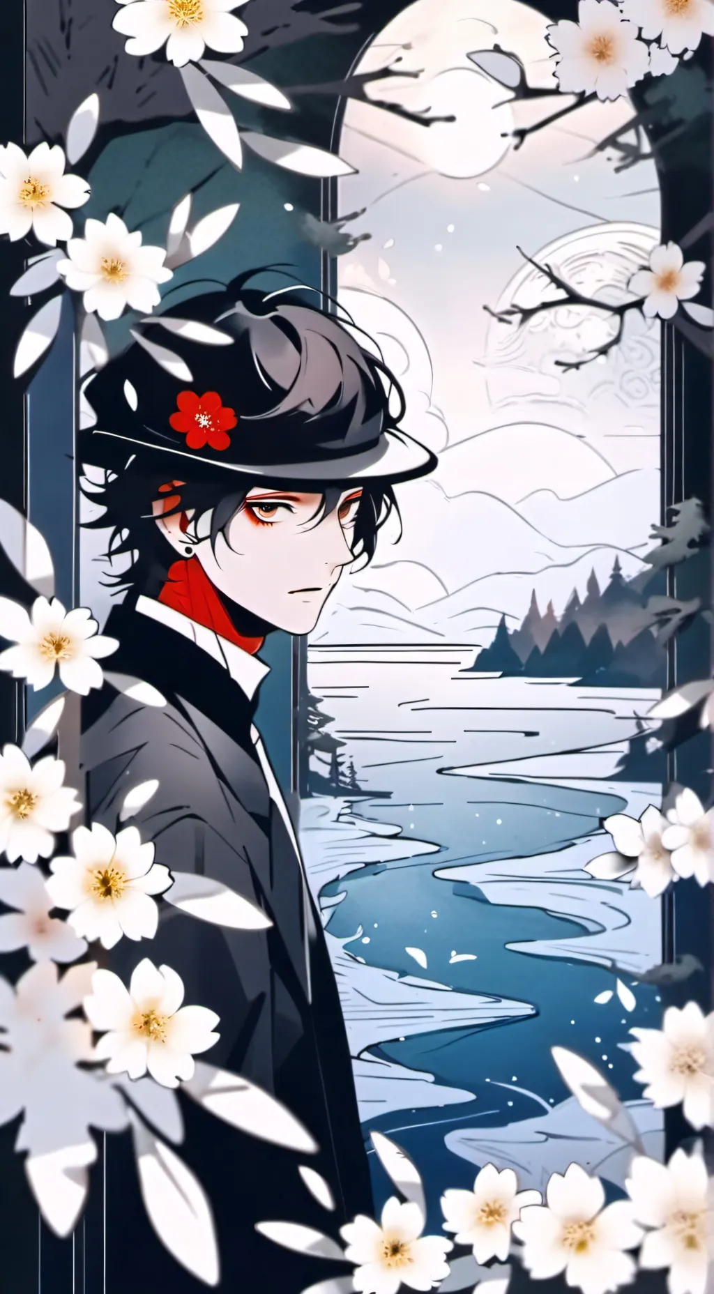 ai character: Ashura  background