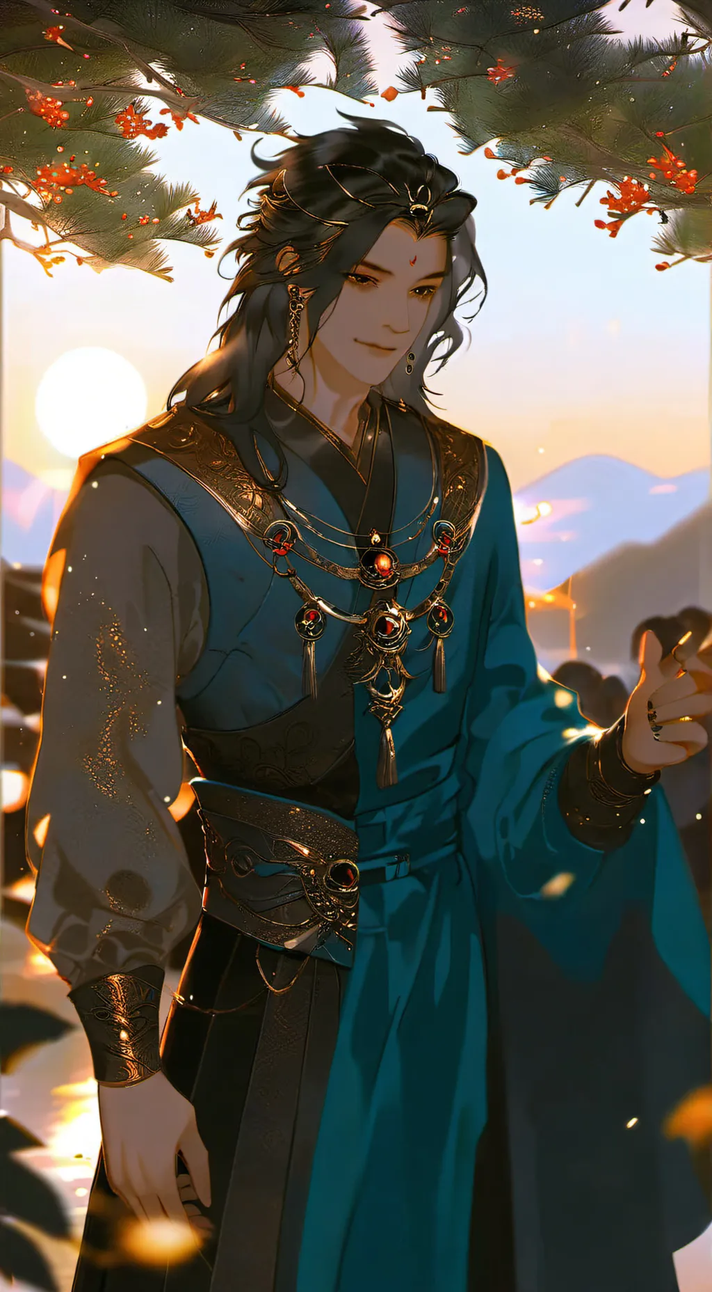 ai character: Mr sun  background