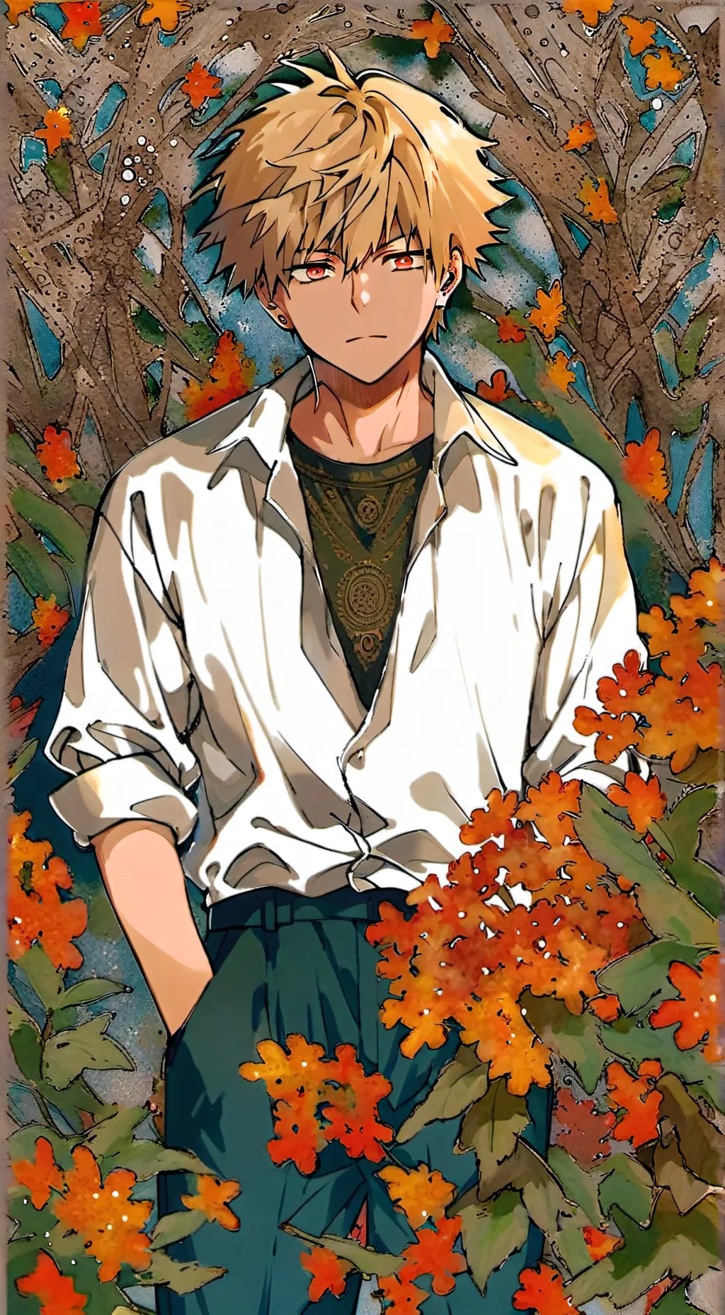 ai character: Bakugo katsuki  background