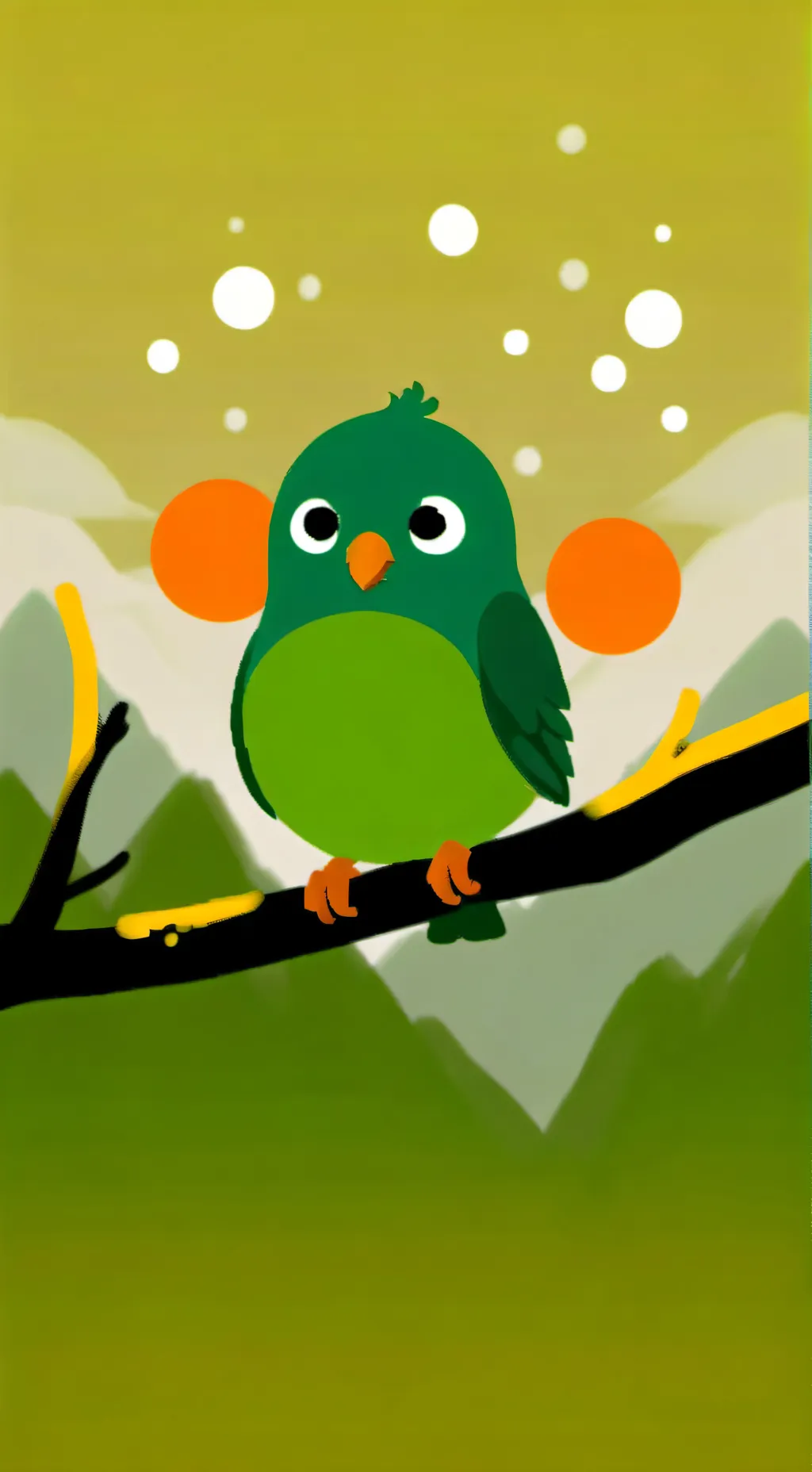 ai character: Duolingo bird  background