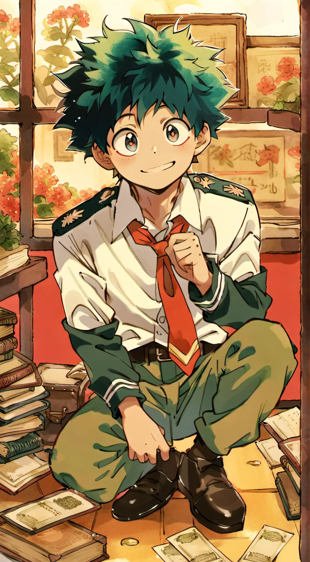 ai character: Deku CHRISTMAS!!!  background