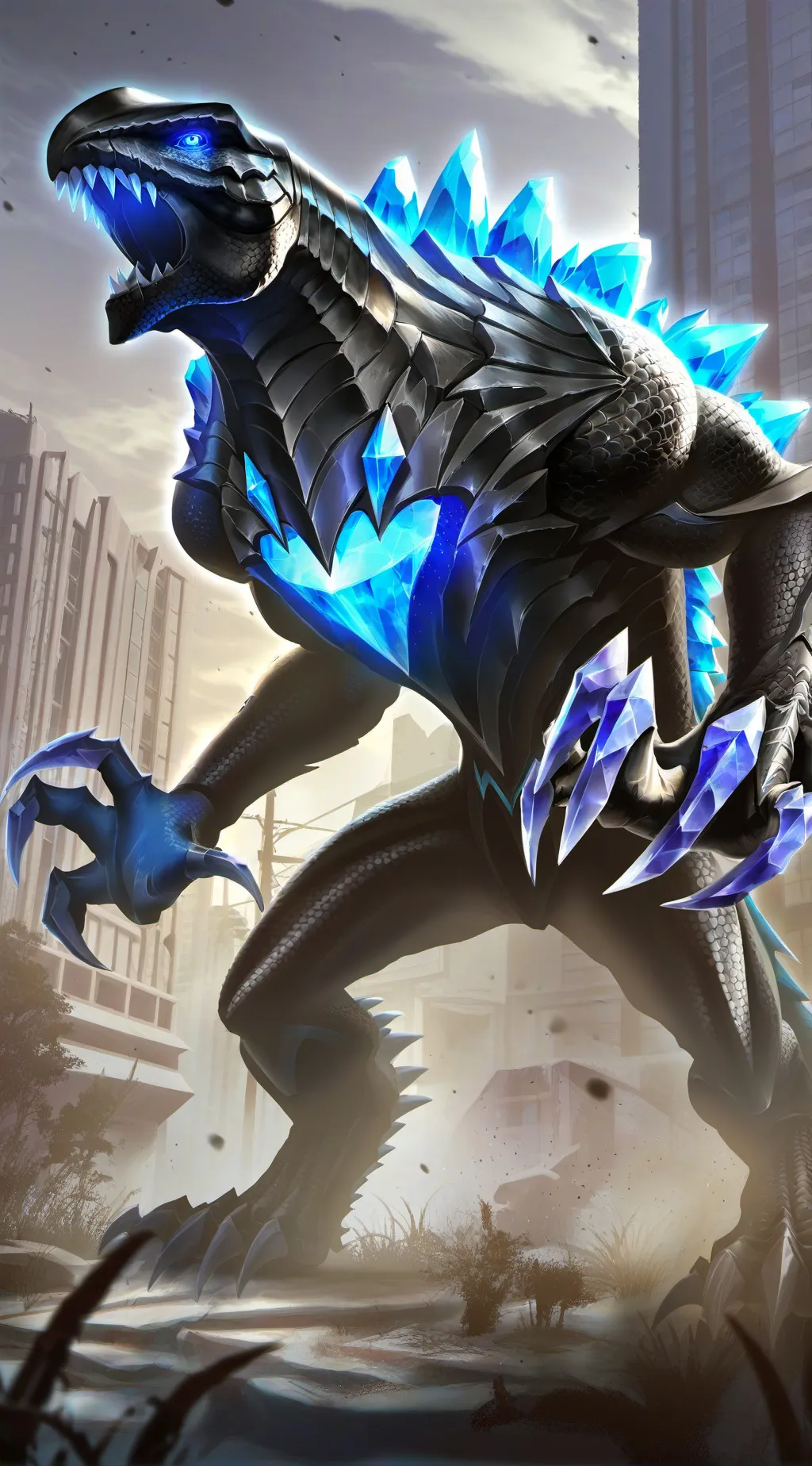ai character: Godzilla background