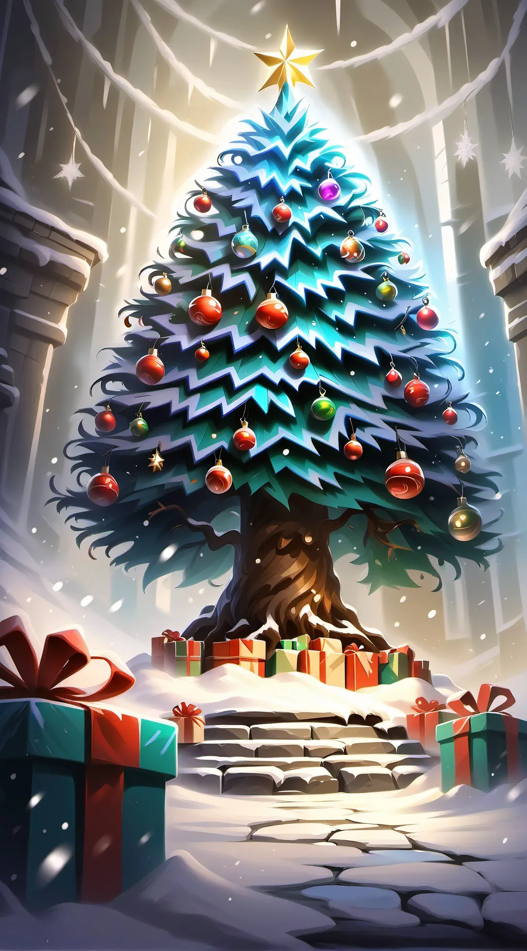 ai character: mha Christmas  background