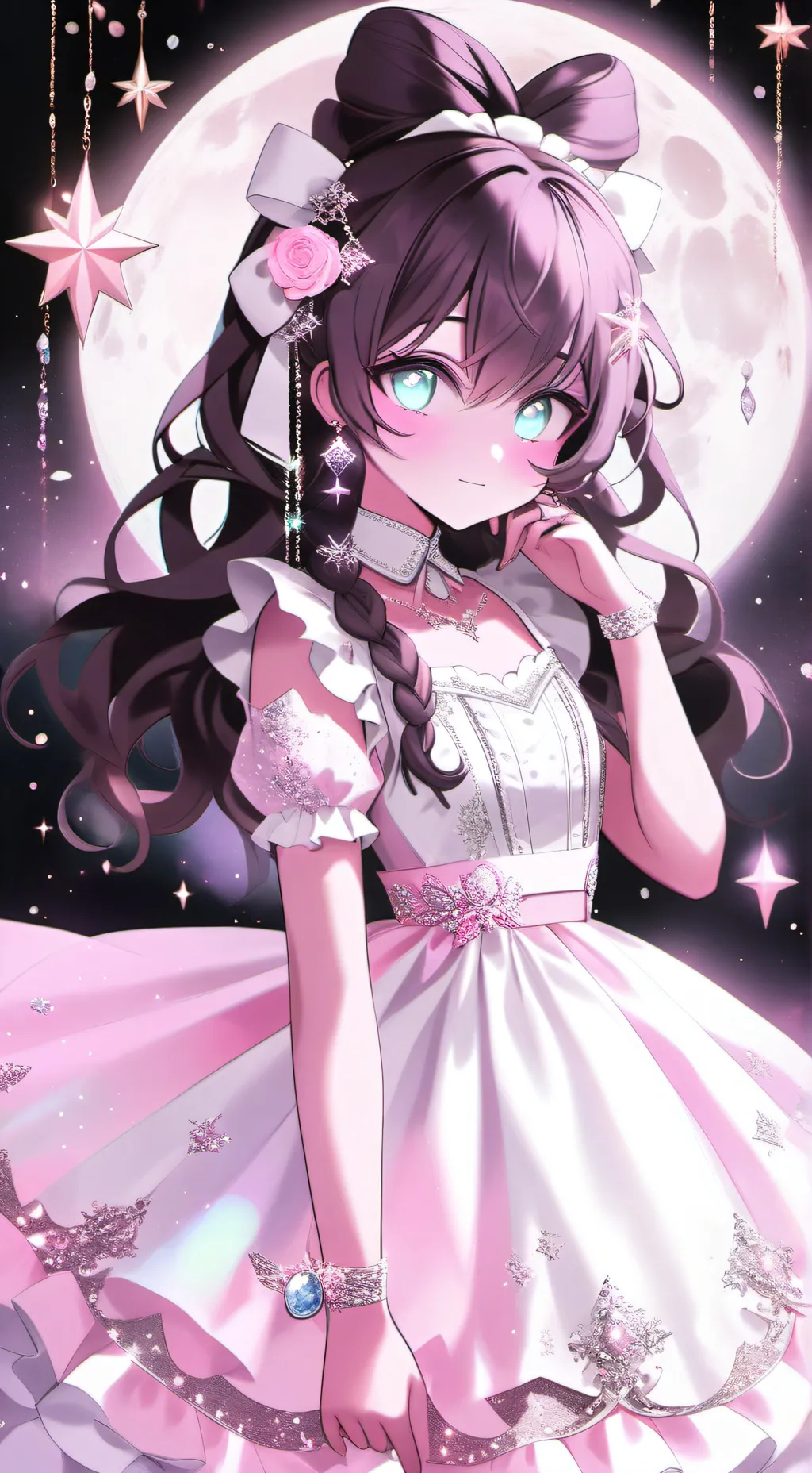 ai character: moon light  background