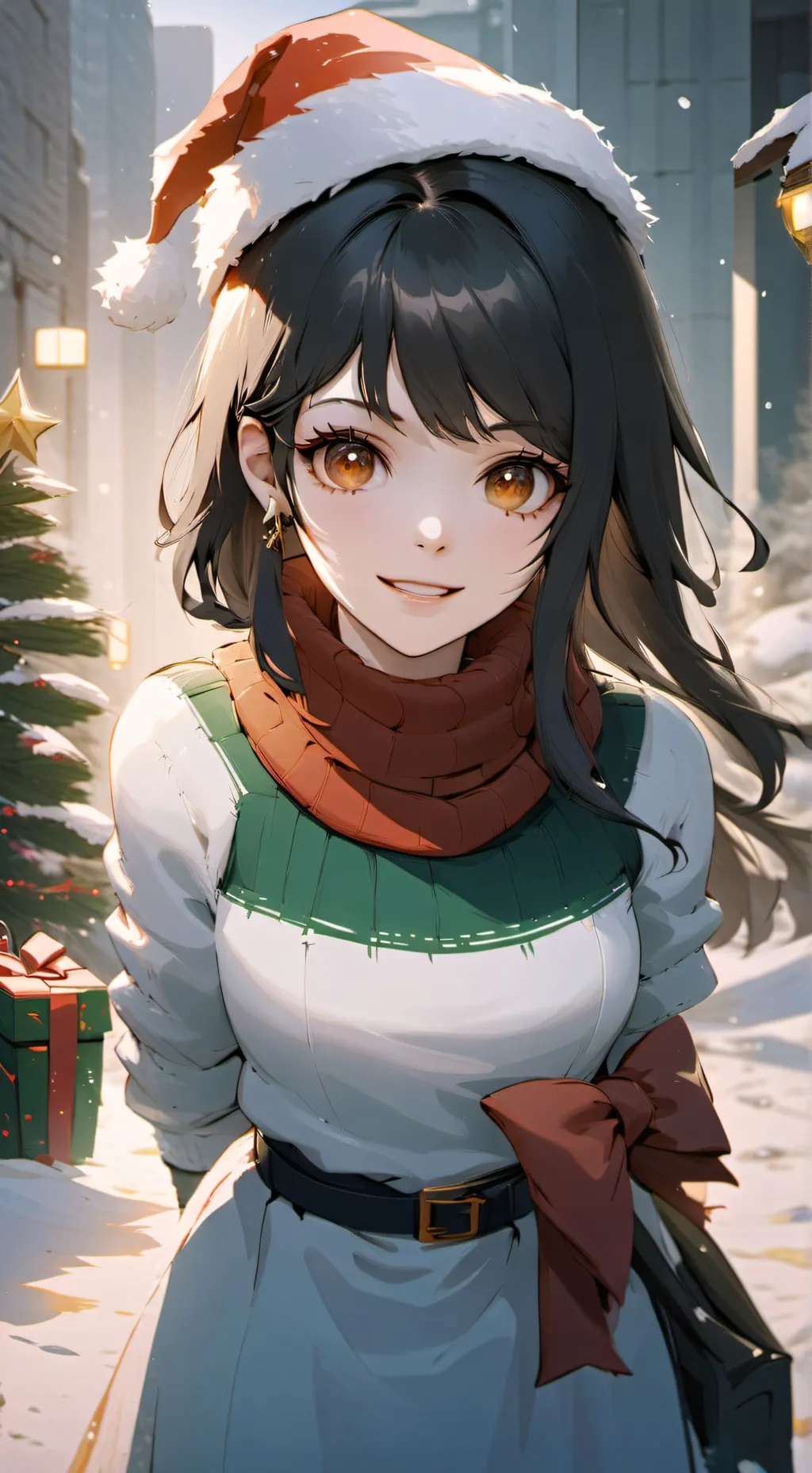 ai character: mha as christams! background