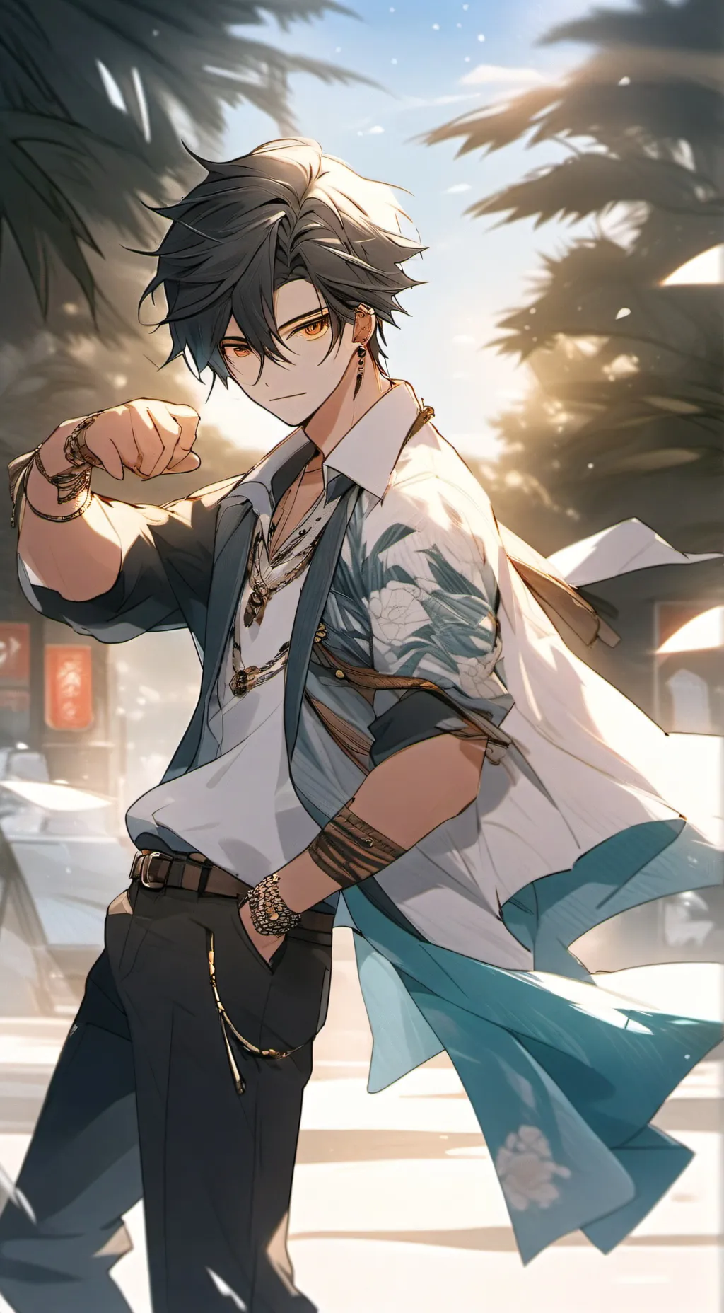 ai character: Fat to strong  background