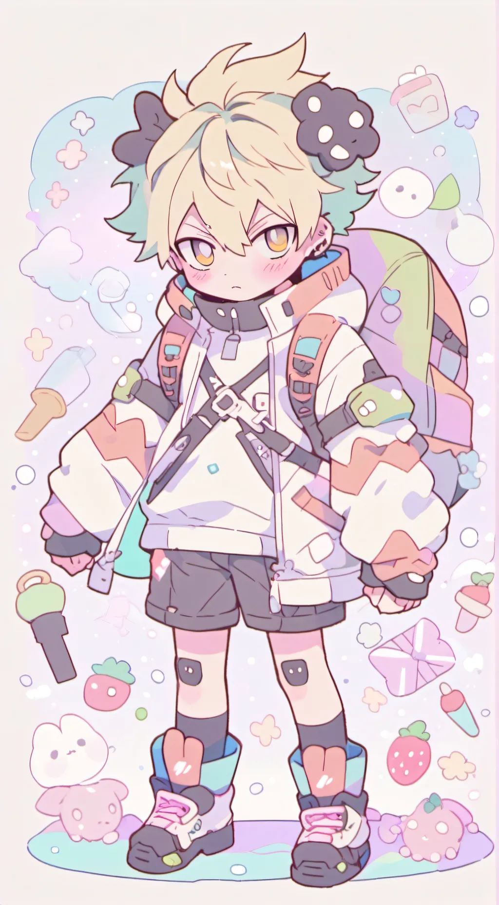 ai character: Mha baby Bakugo background