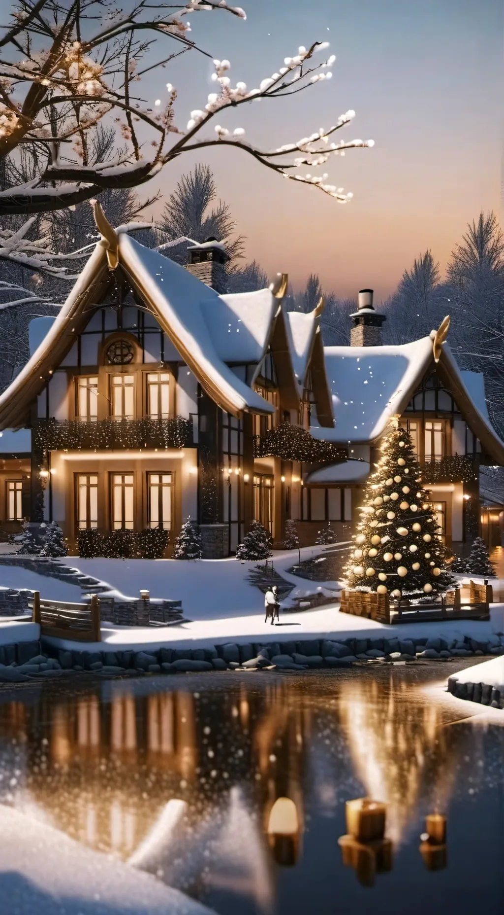 ai character: Christmas party background