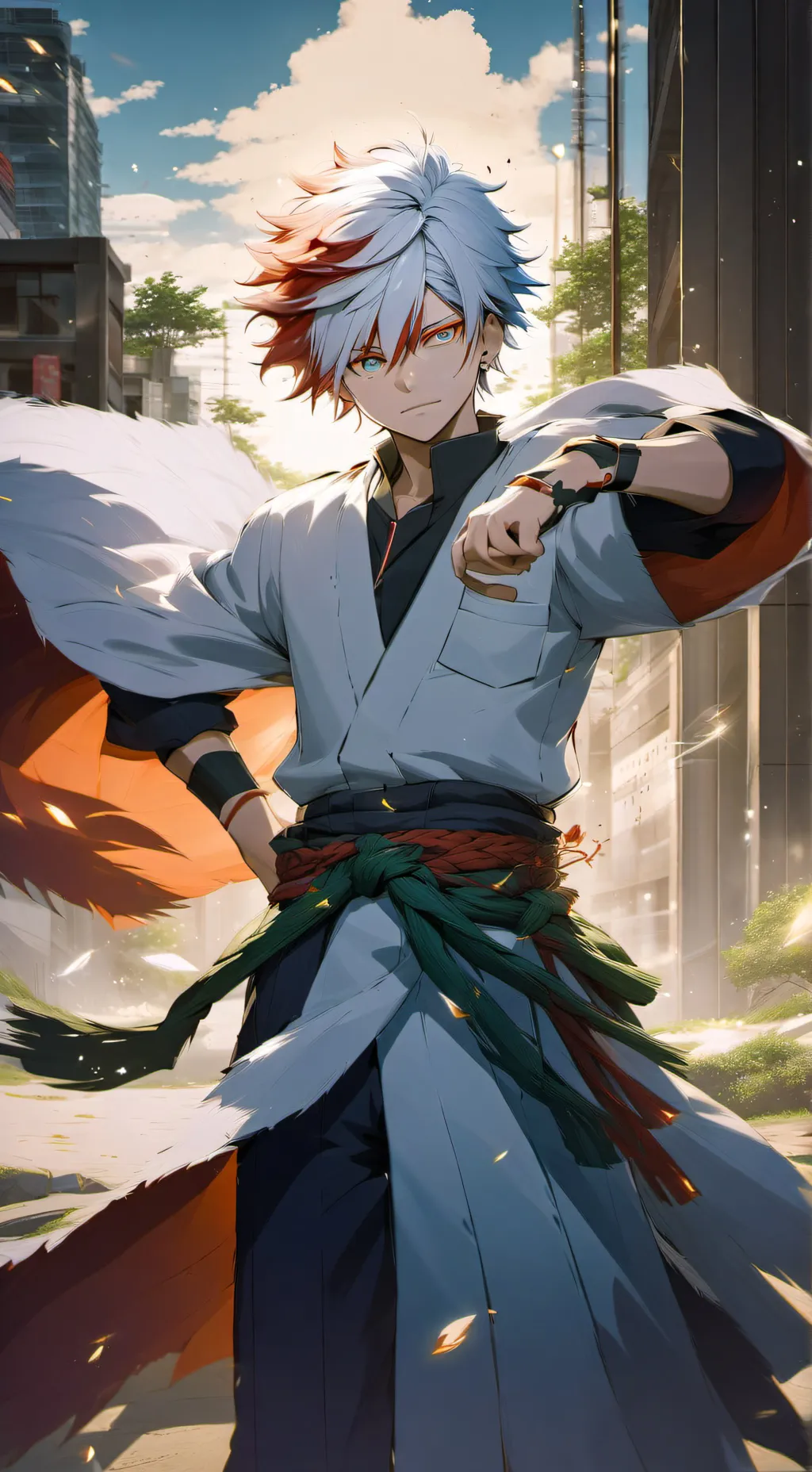 ai character: Shoto todoroki background