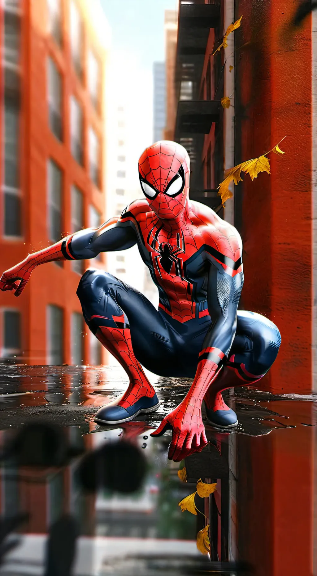 ai character: Spiderman  background
