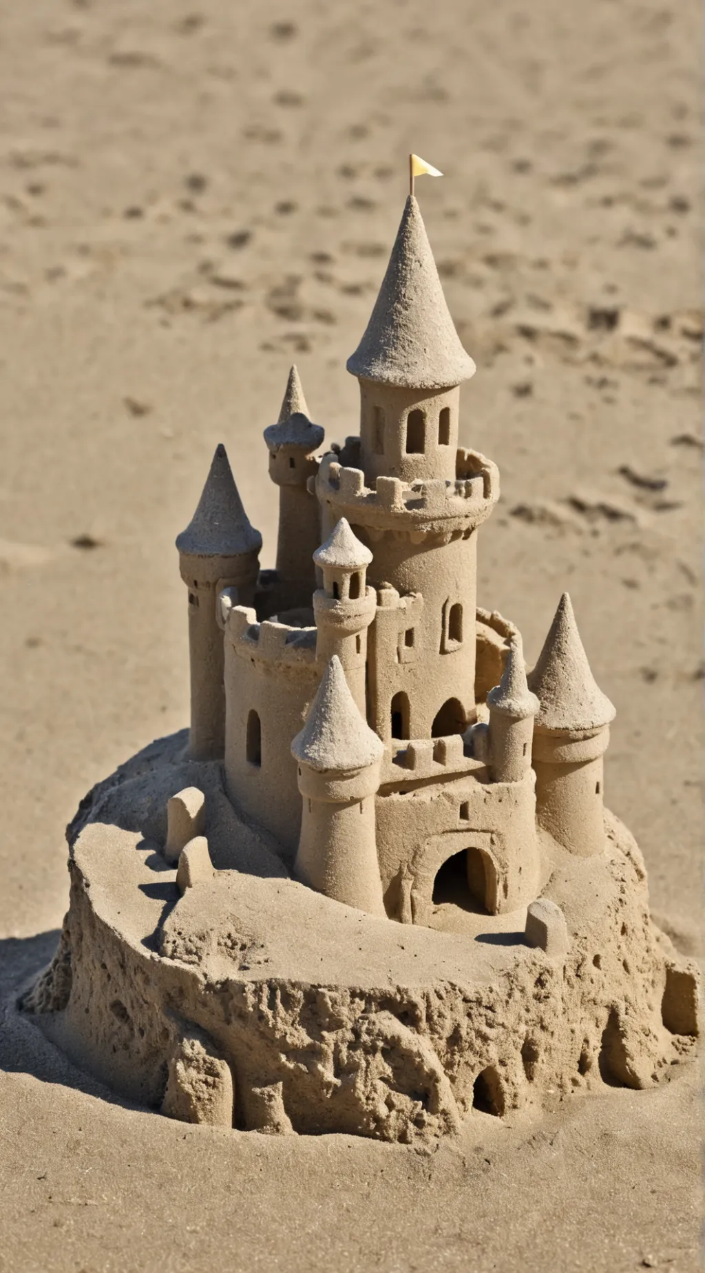 ai character: sand castle background