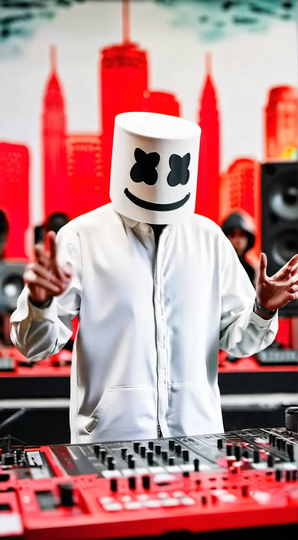 ai character: Marshmello background