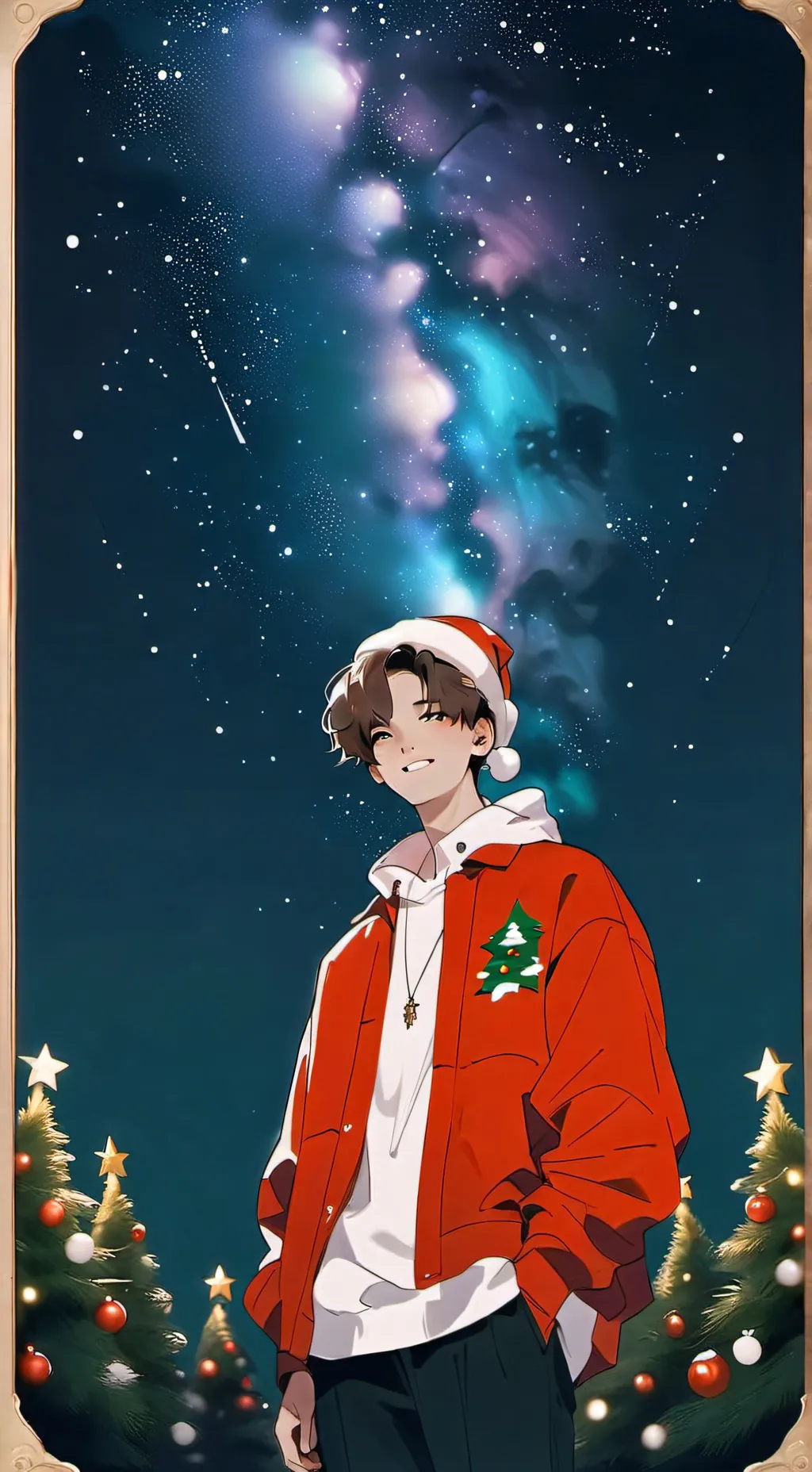 ai character: skz christmas  background
