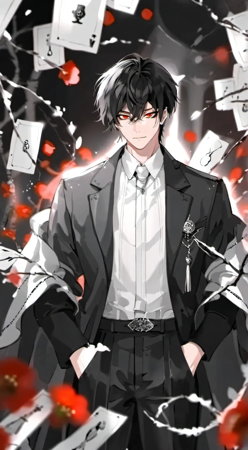 ai character: Jordan 🖤🤍 background