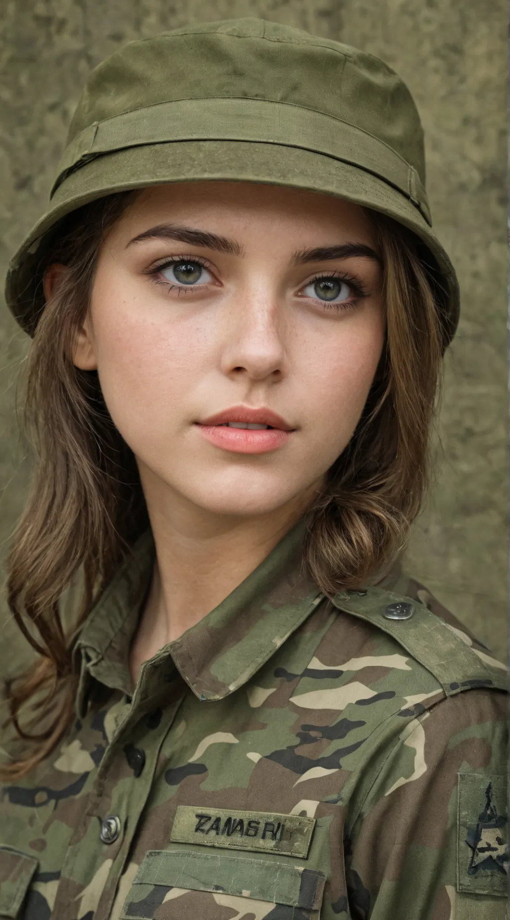 ai character: army girl background